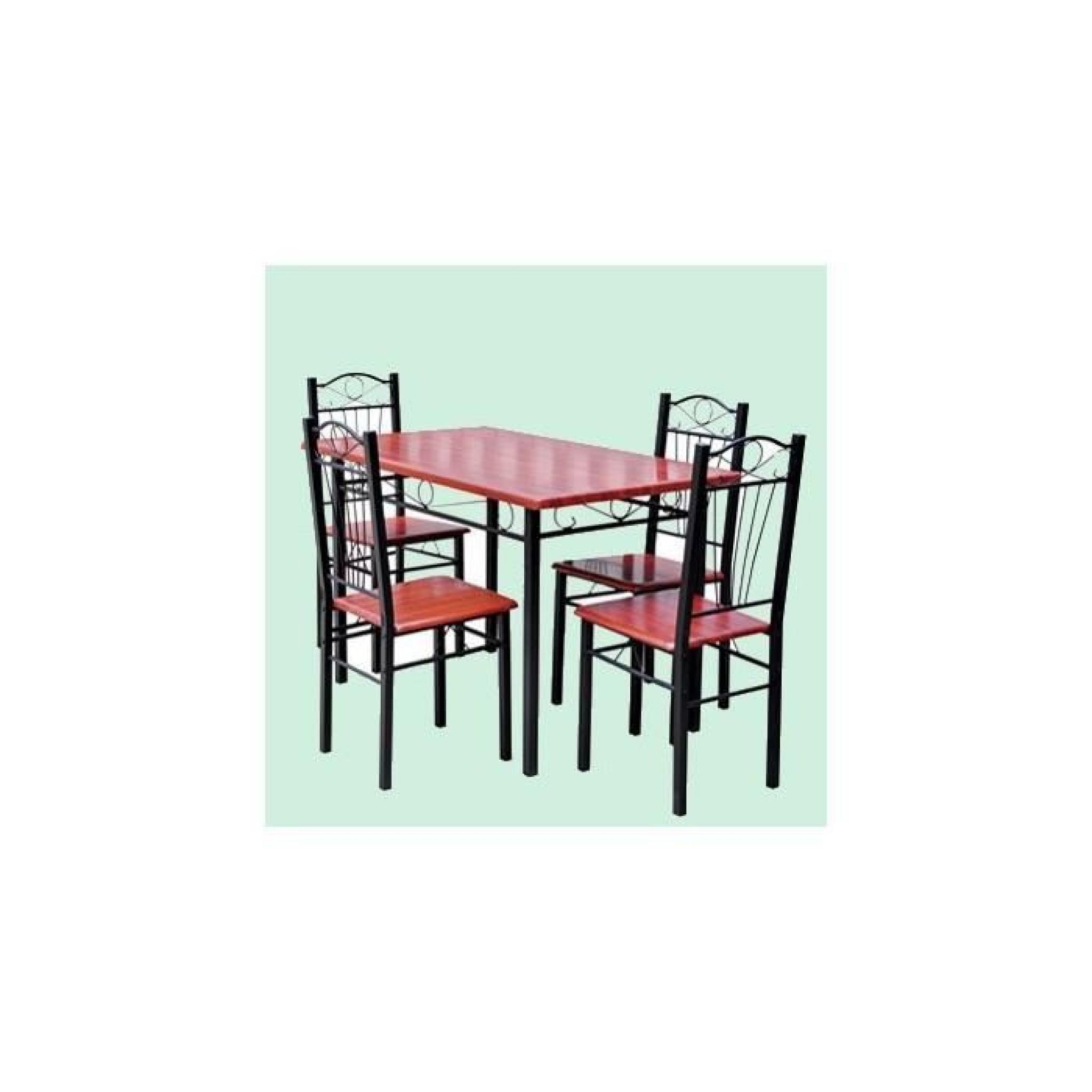Ensemble Table + 4 chaises Naples (Bordeaux)