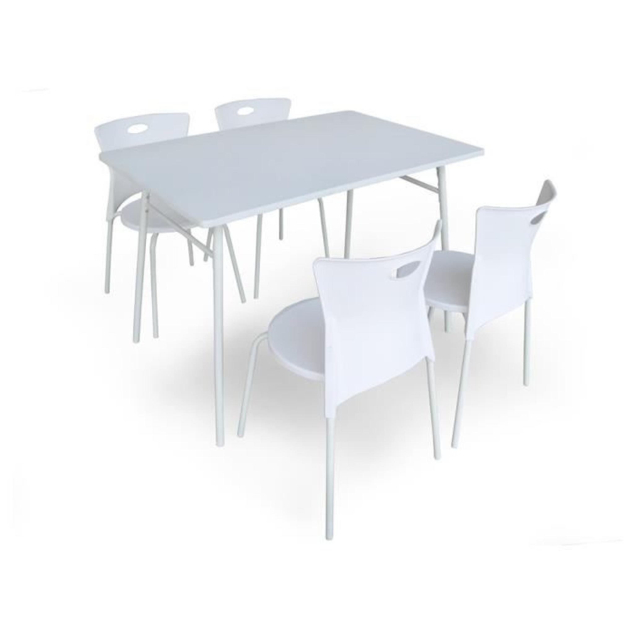 Ensemble Table + 4 chaises Happy Blanc