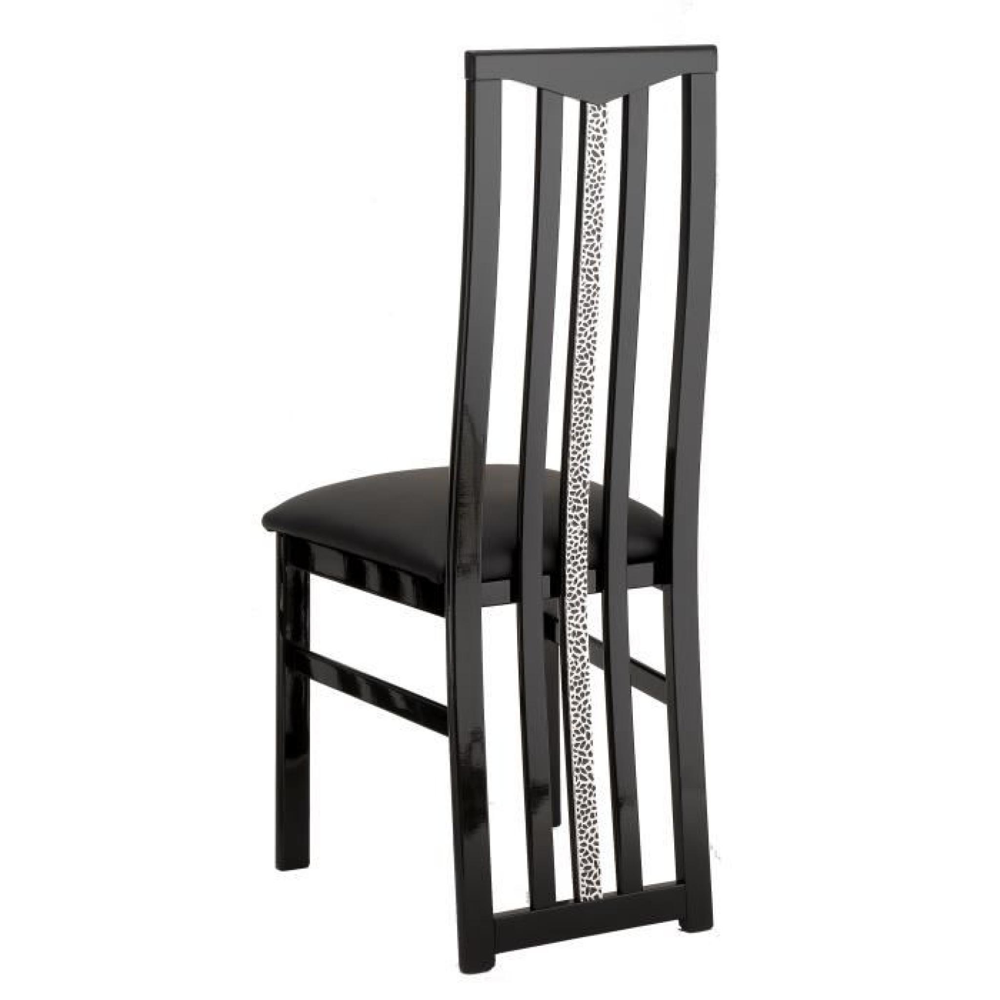 Ensemble table à manger 160cm + 4 chaises design noir pas cher