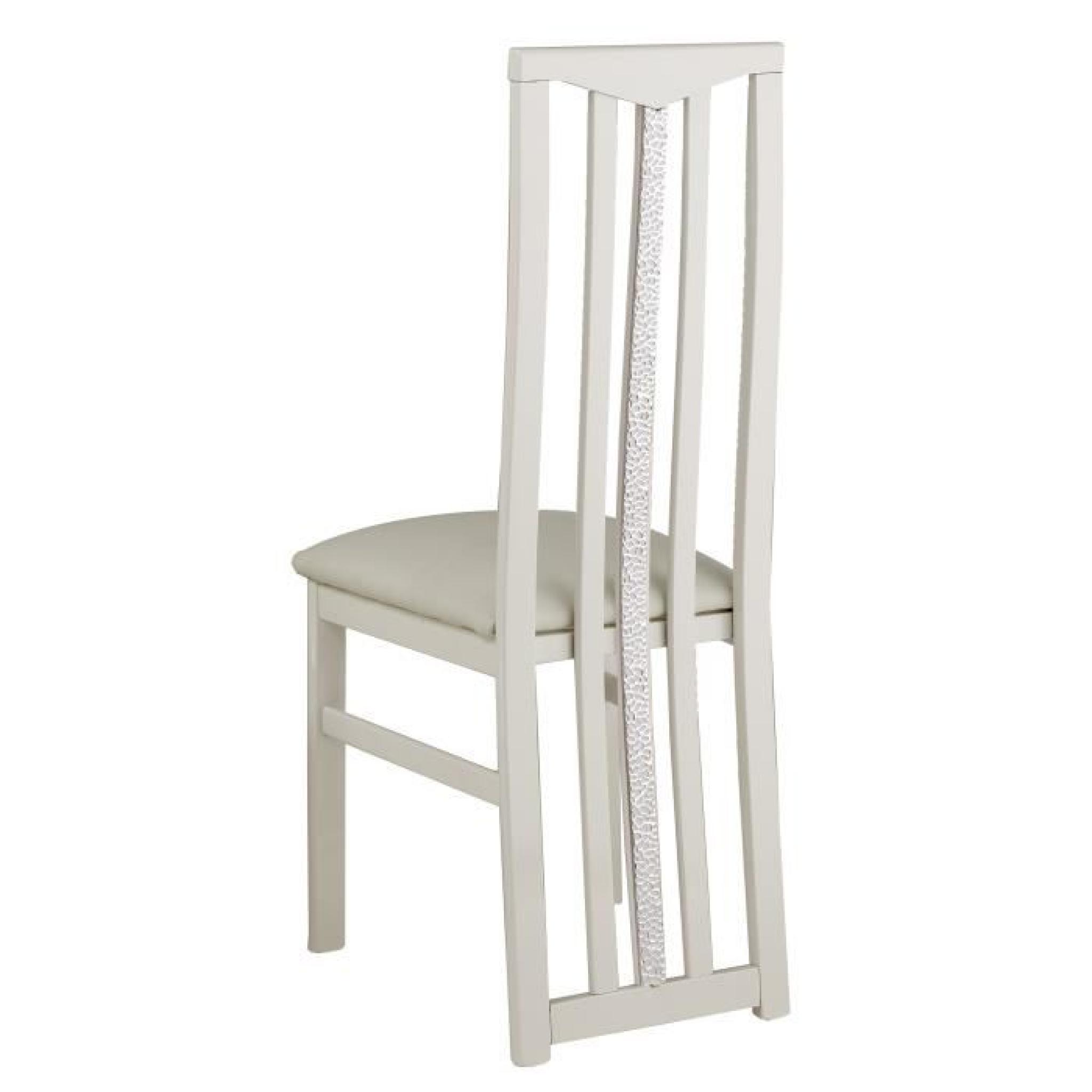 Ensemble table à manger 190cm + 4 chaises design blanc pas cher