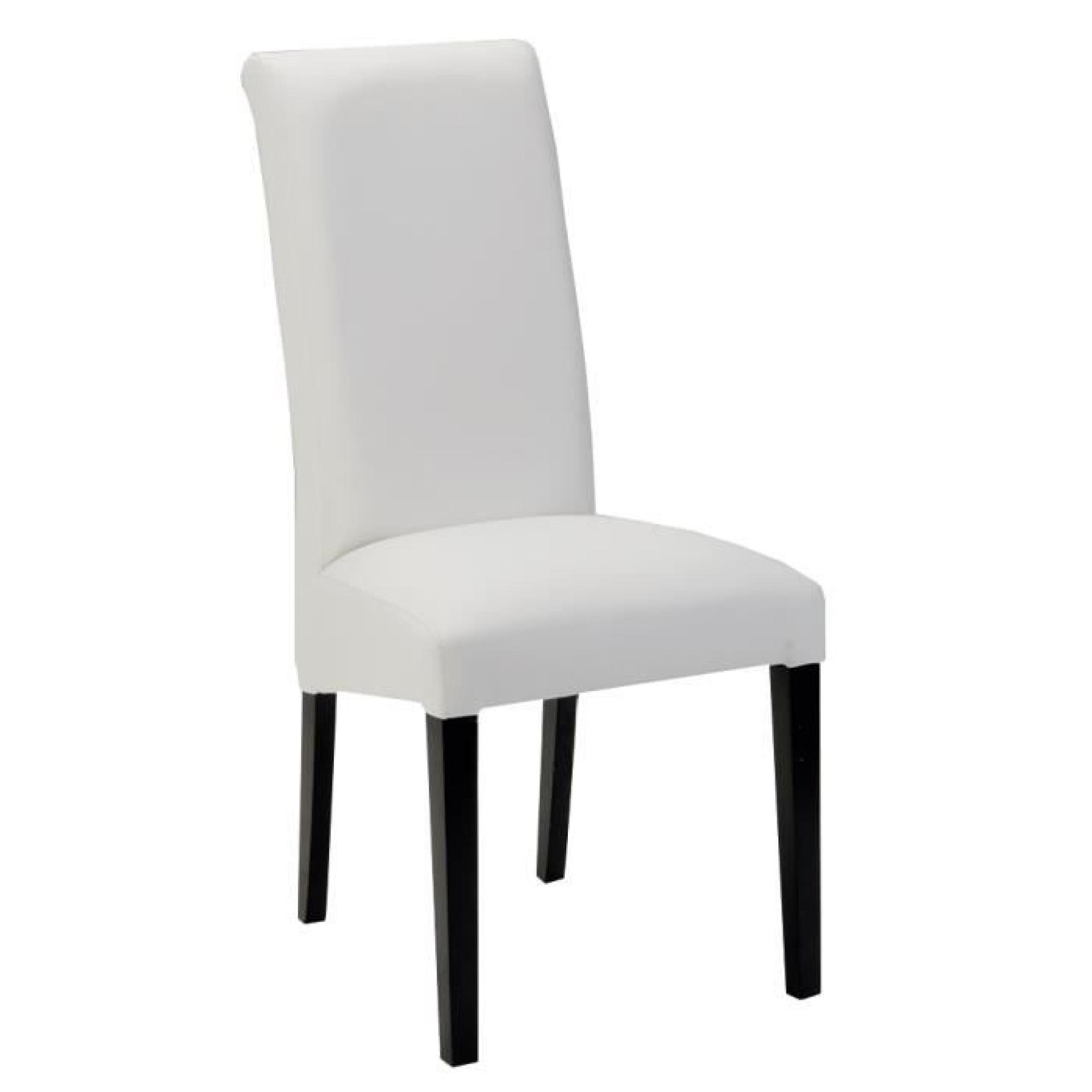 Ensemble table blanche 190 cm + 4 chaises blanches et noires pas cher
