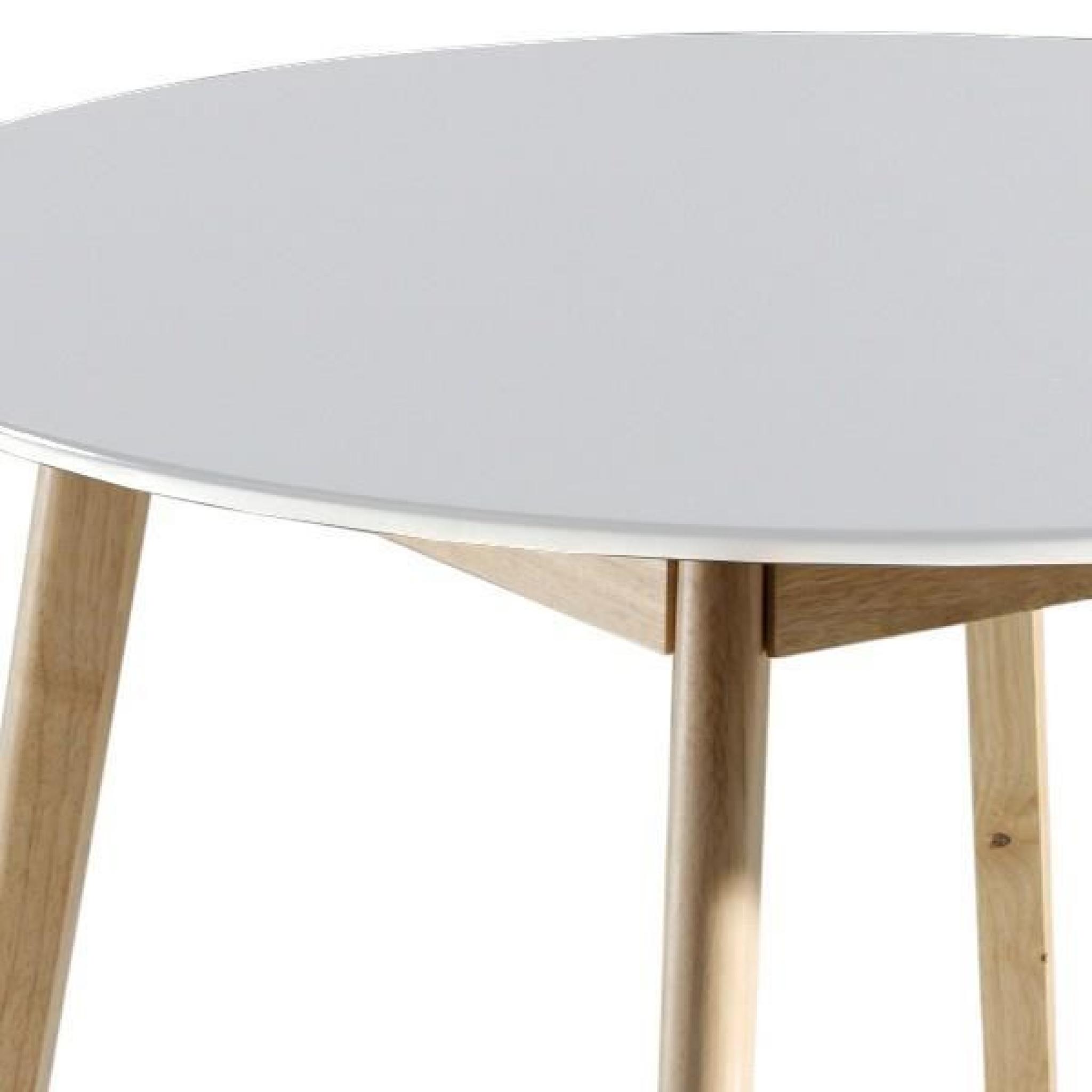 Ensemble Table & Chaises Blanc - DAIA - Diamètre 100 x H 73 cm pas cher