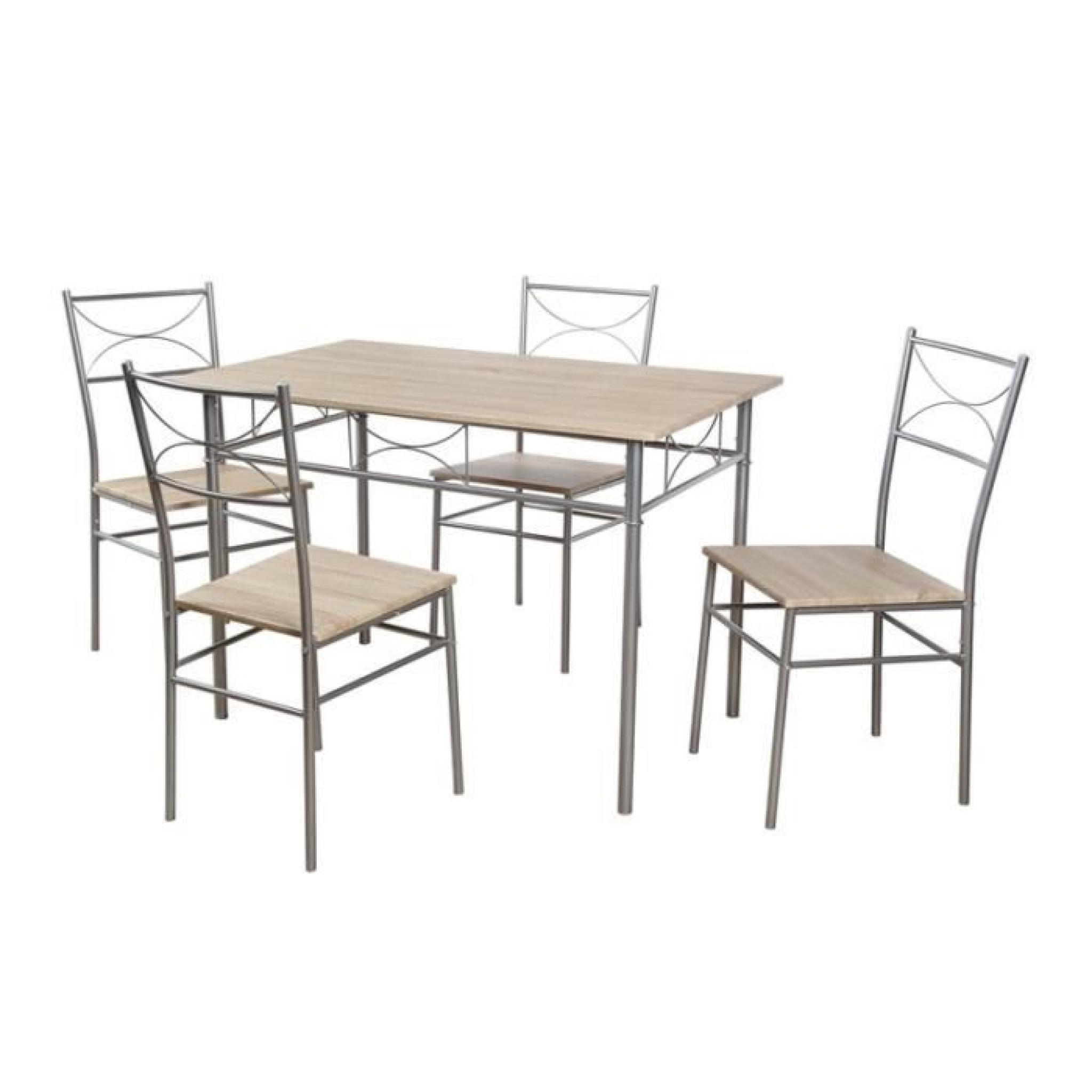 Ensemble Table & Chaises décor Chêne - ARTE