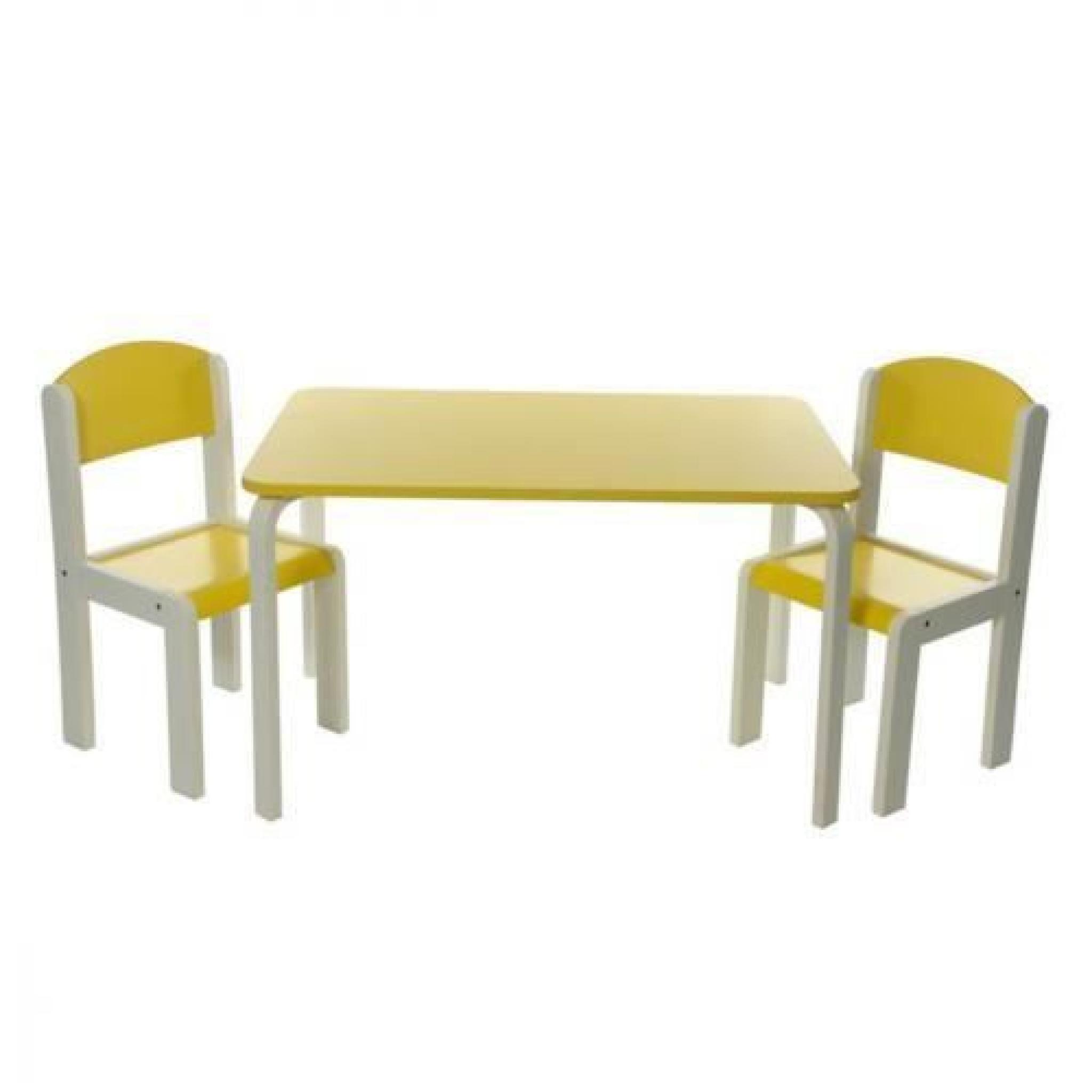 Ensemble table + chaises Fabio XL - jaune