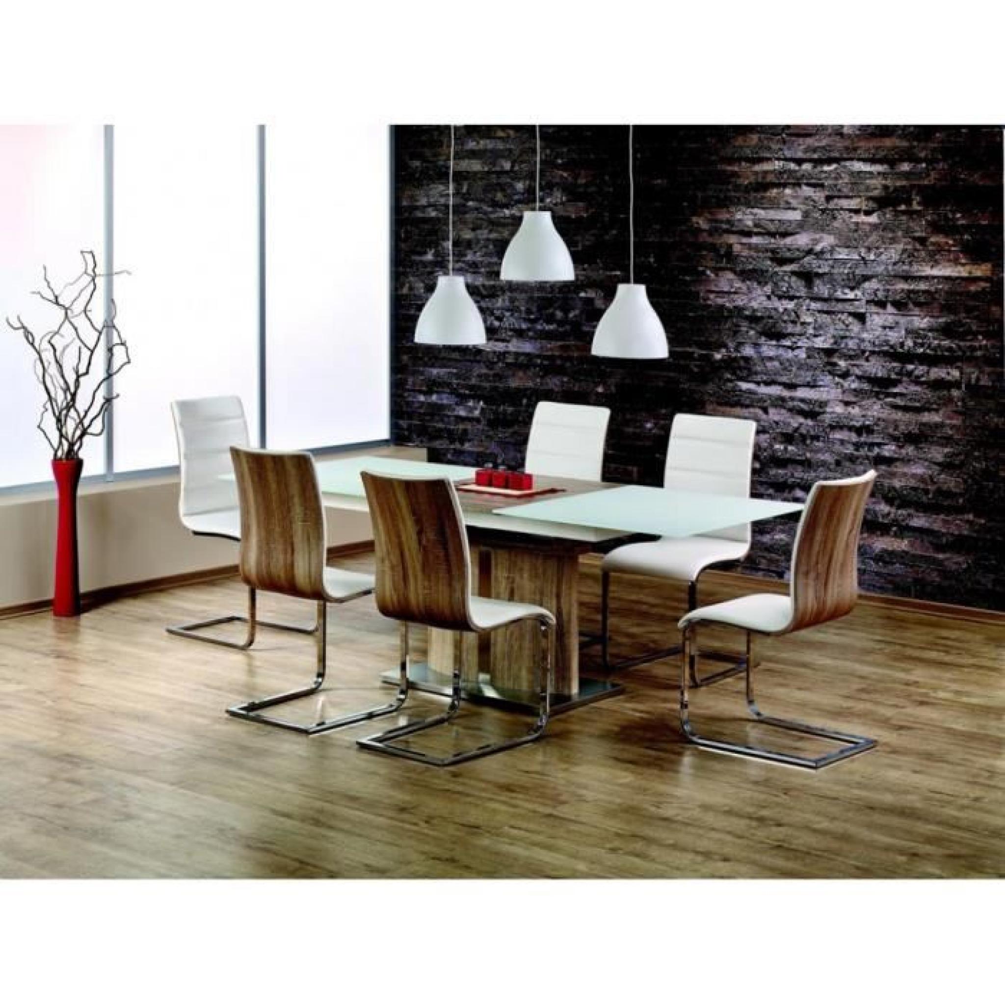 Ensemble Table Donatello Chêne-Blanc Mat + 6 Chaises K104