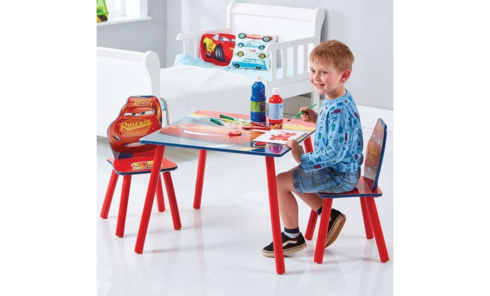 ensemble table et 2 chaises en mdf coloris rouge pas cher