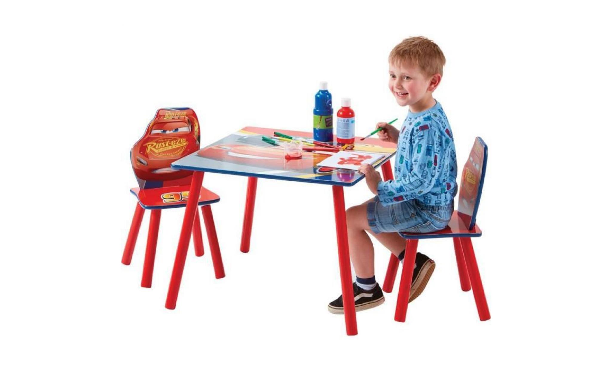 ensemble table et 2 chaises en mdf coloris rouge pas cher