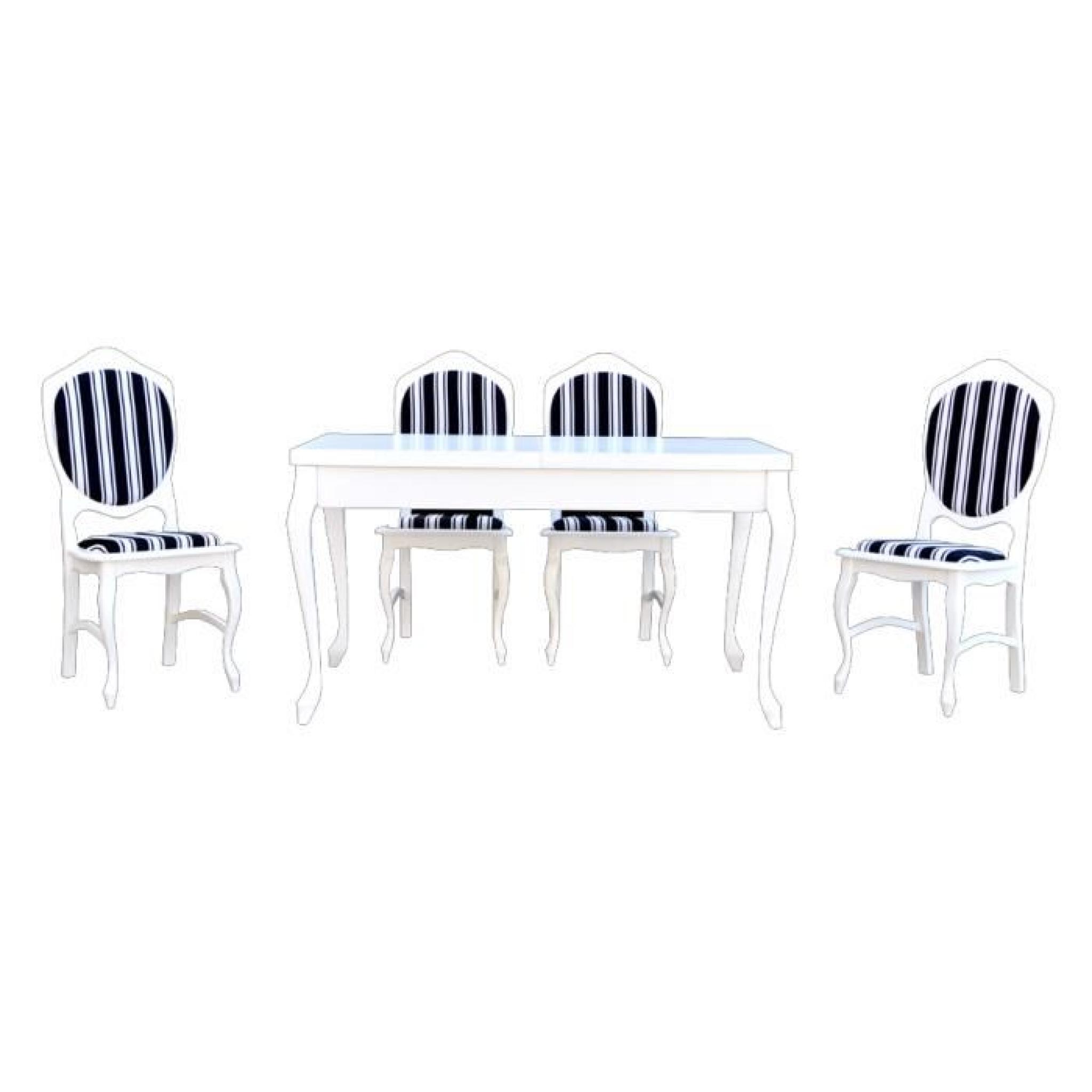 Ensemble Table extensible et 4 Chaises Tablewood Miami 160x80(+2x40) cm pas cher