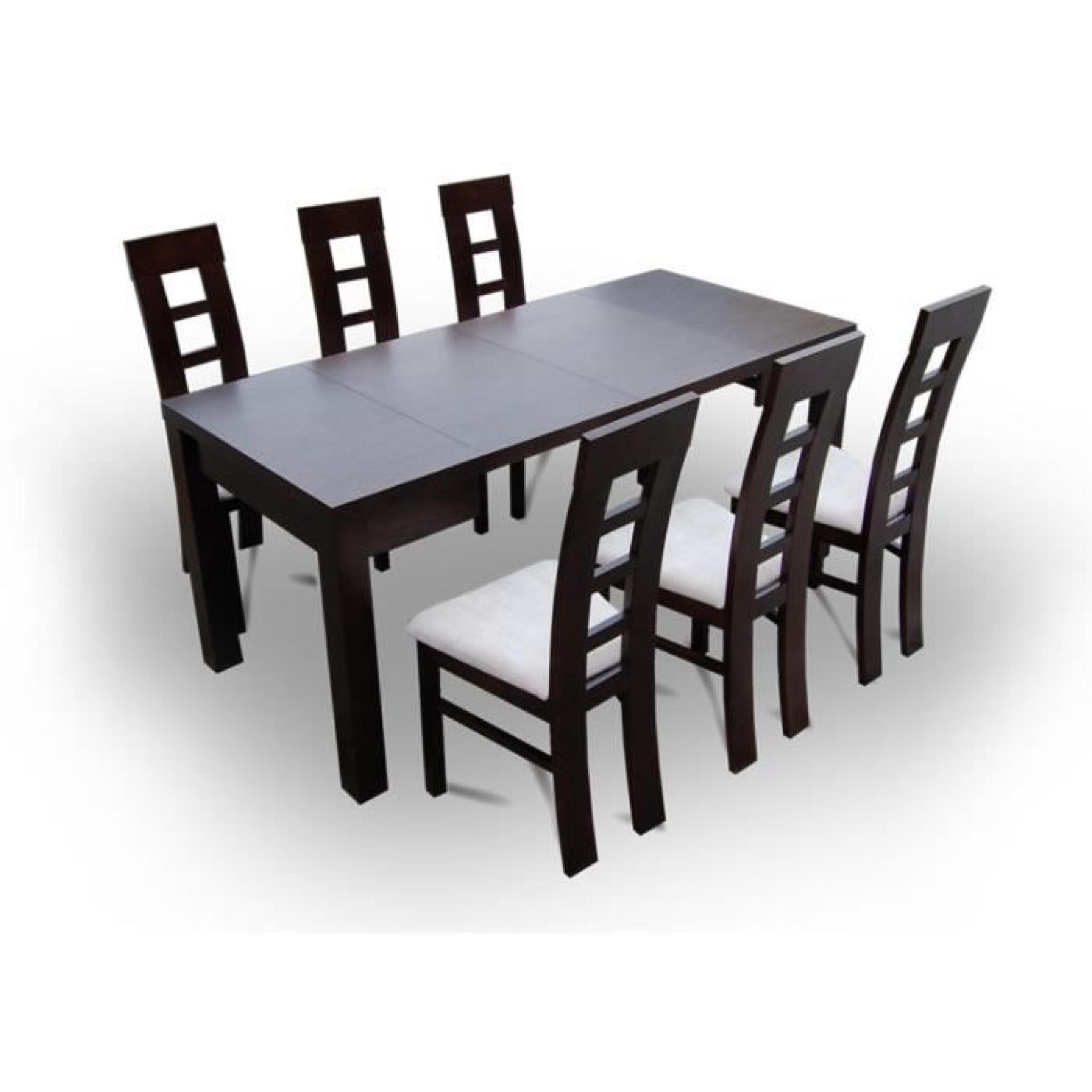 Ensemble Table Extensible et 6 Chaises Tablewood Cleveland 140x80 +40  cm pas cher