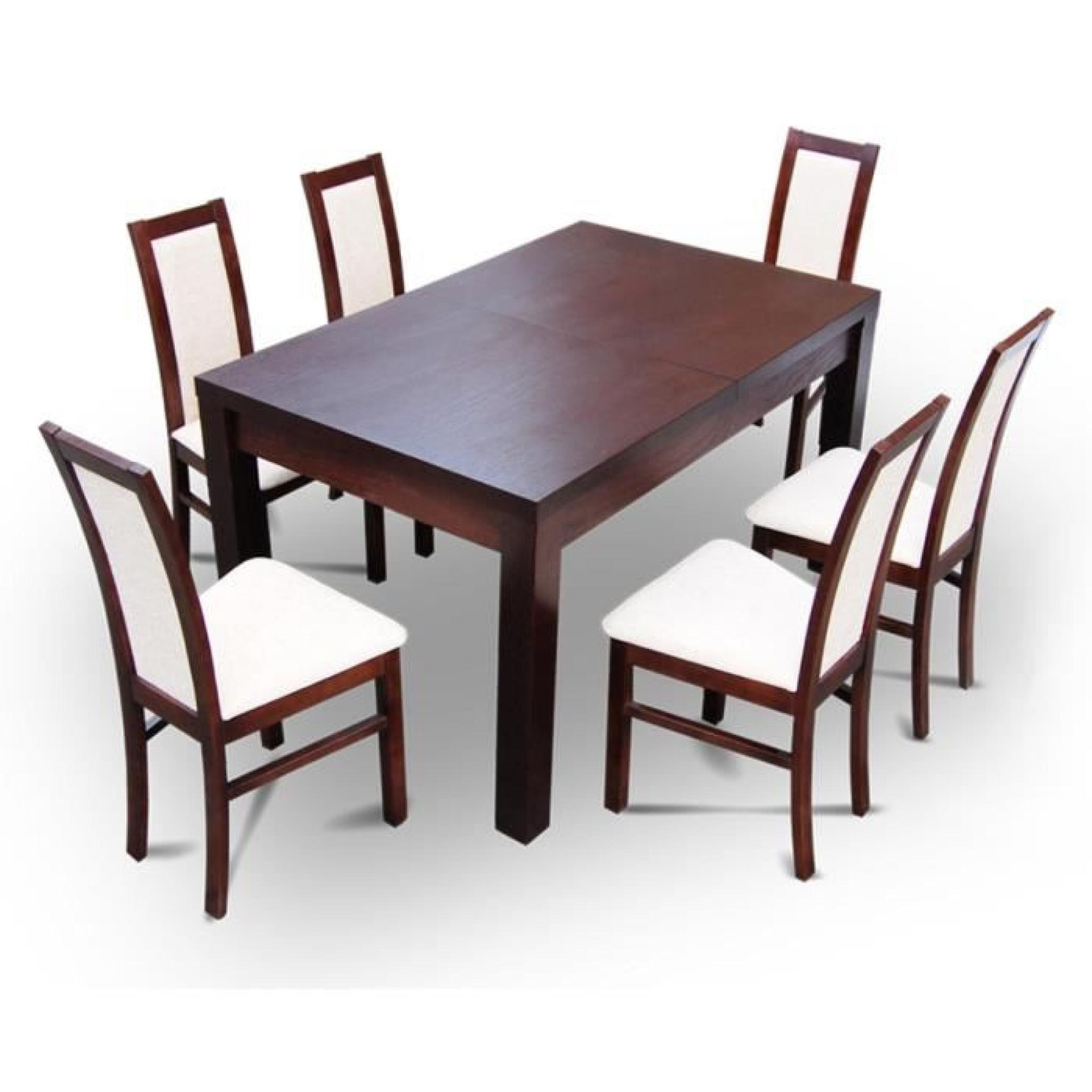 Ensemble Table Extensible et 6 Chaises Tablewood Losangeles 140x80 +40 cm pas cher