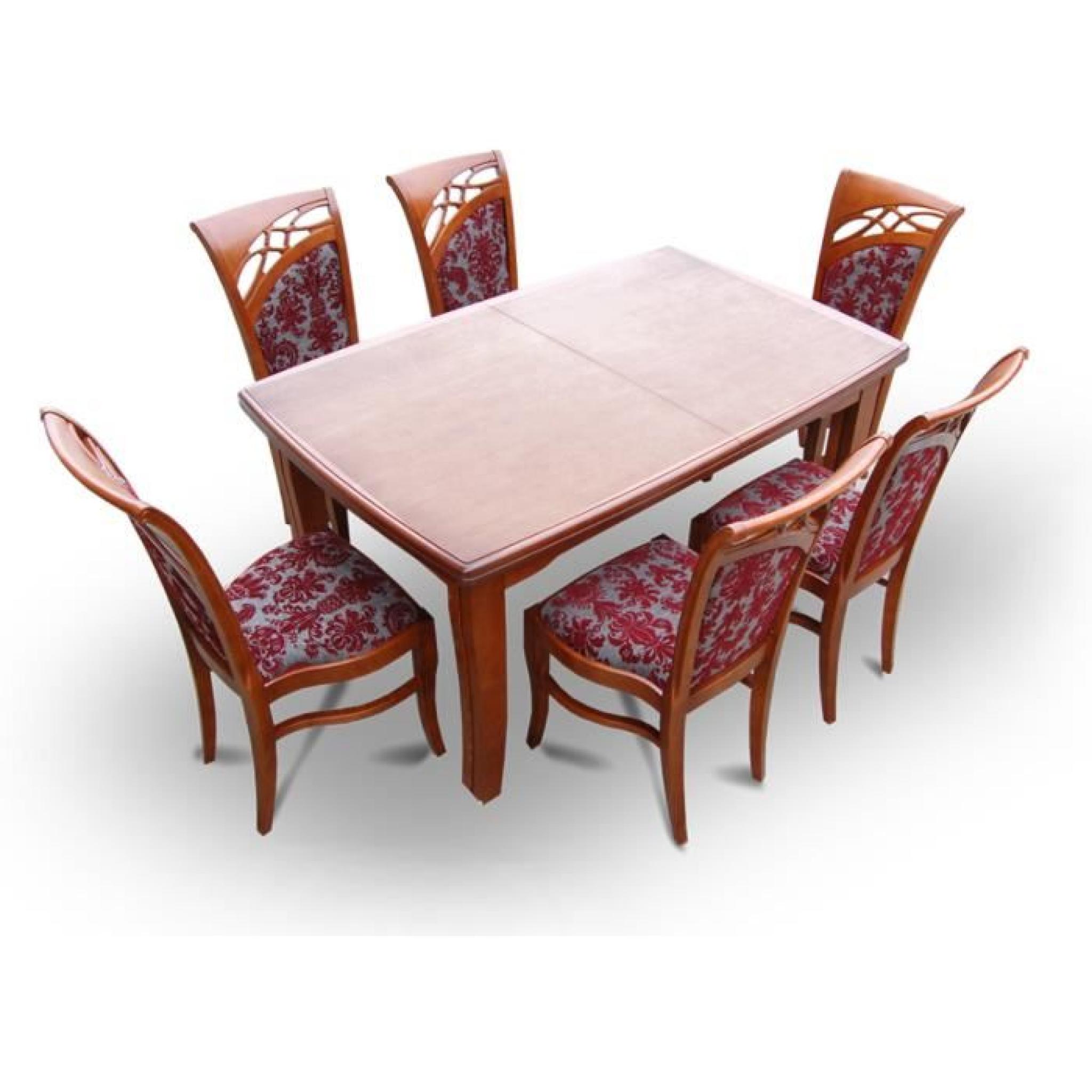 Ensemble Table Extensible et 6 Chaises Tablewood Tahiti 160x100 (+2x60) cm pas cher