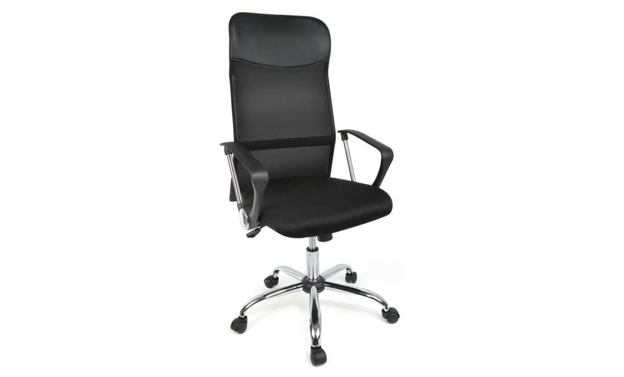 ergonomique fauteuil de bureau chaise À haut dossier d'assise rÉglable noir