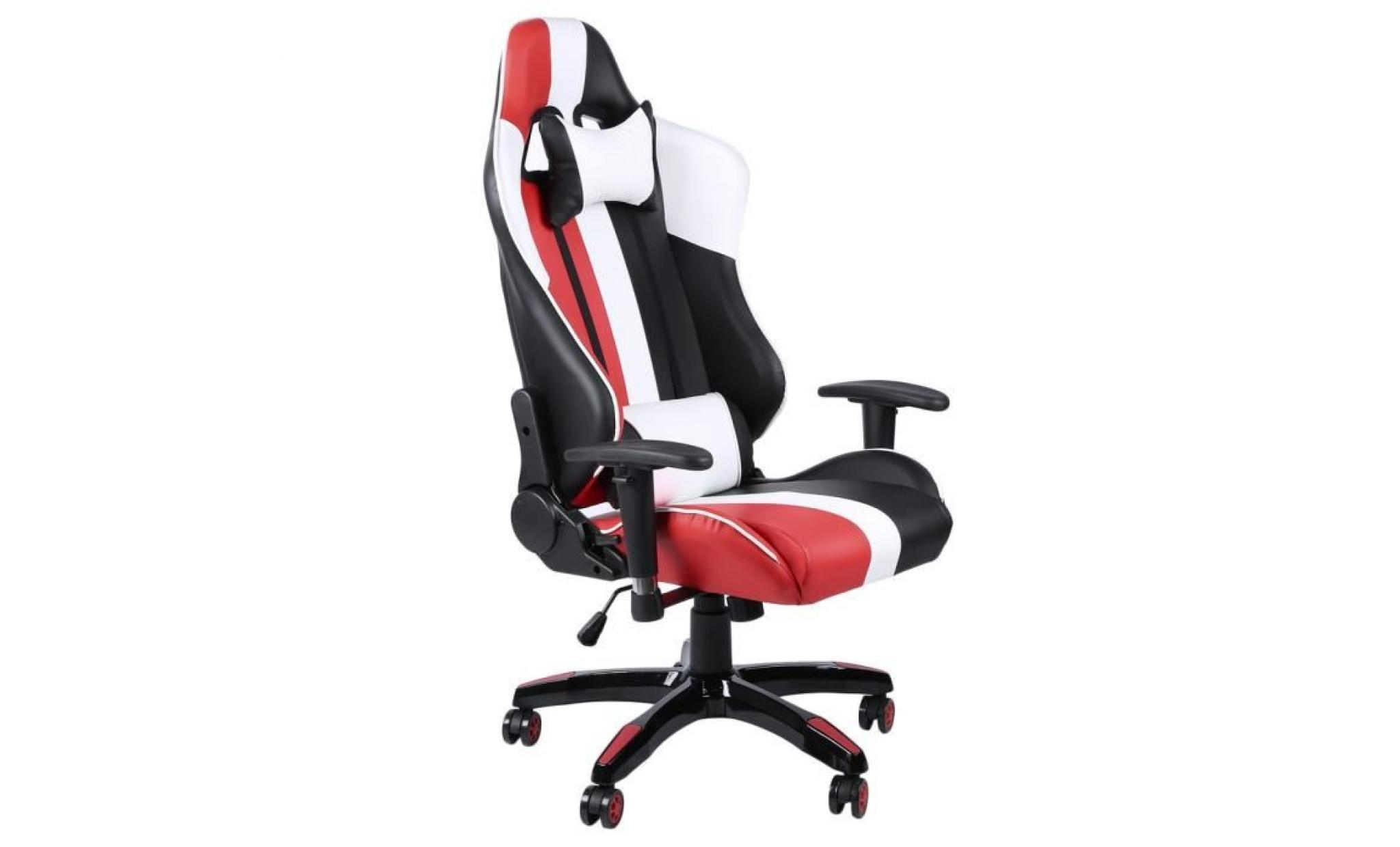 ergonomique siège gaming fauteuil de bureau fauteuil gamer chaise de jeu hauteur réglable pivotante avec l'appui tête pas cher