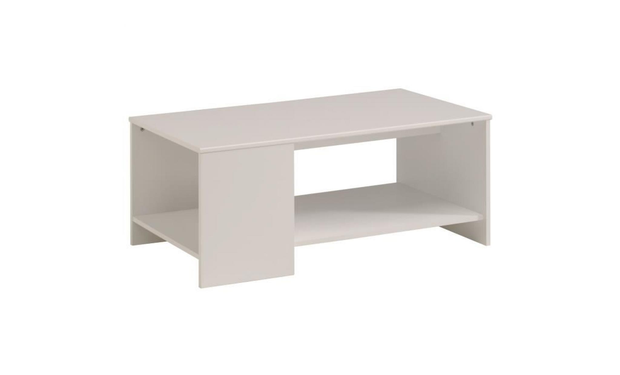 essentielle table basse style contemporain blanc   l 98 cm