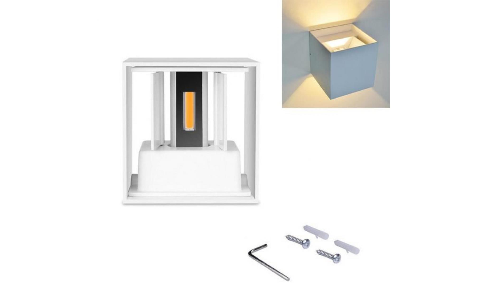 Étanche cube aluminium 7w led applique moderne lumière home garden décoration blanc cas warm white light *