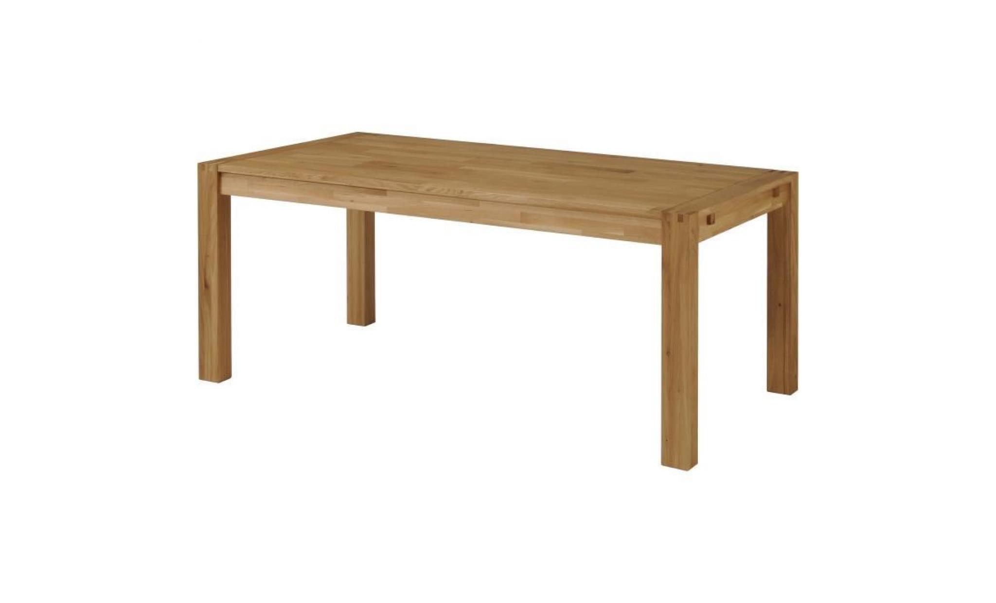 ethan table à manger de 6 à 8 personnes style contemporain en bois chêne massif huilé doré   l 180 x l 90 cm