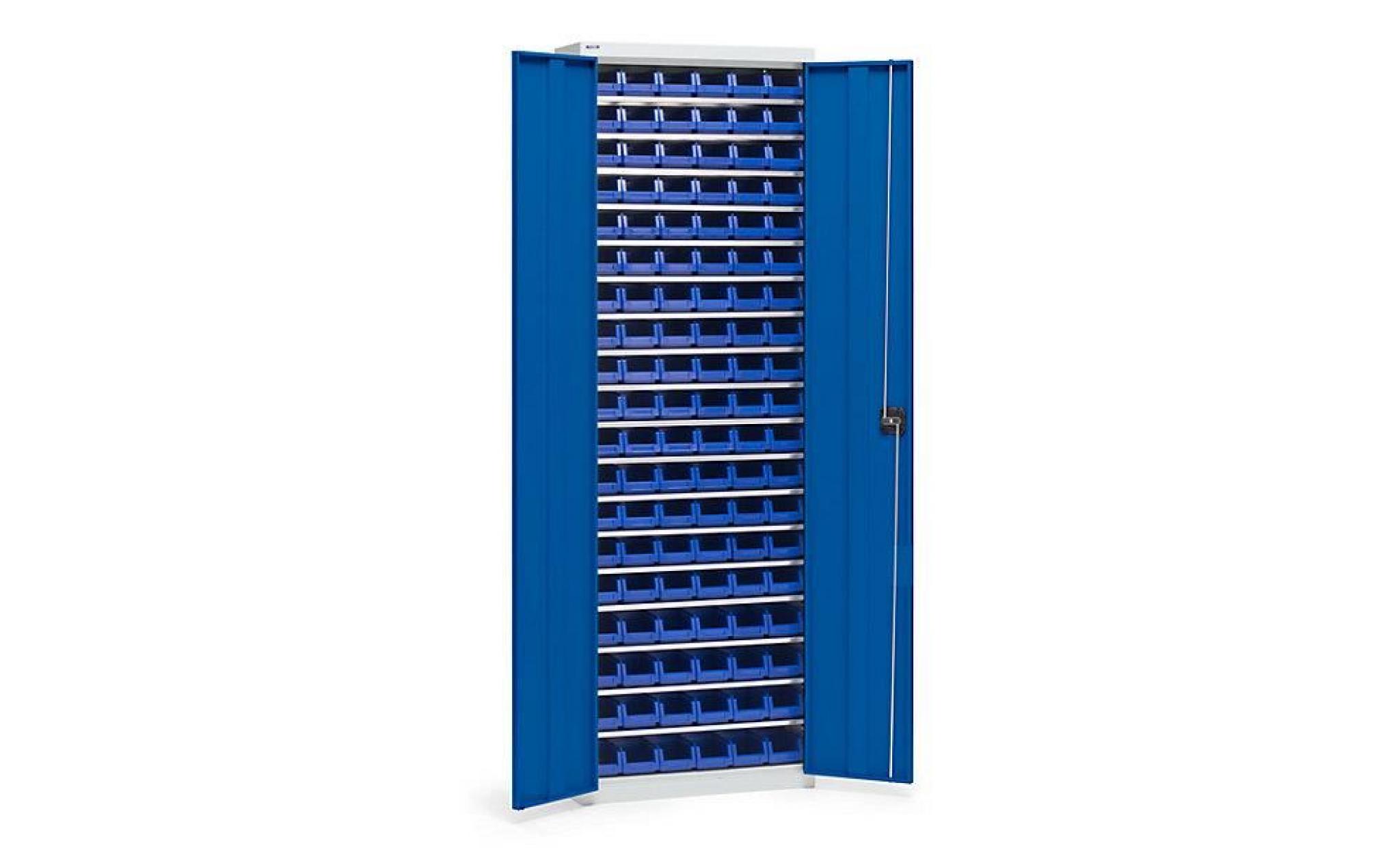 eurokraft armoire d'atelier en tôle d'acier   hauteur 780 mm, avec bacs de stockage   gris clair ral 7035 / bleu   armoire armoire pas cher