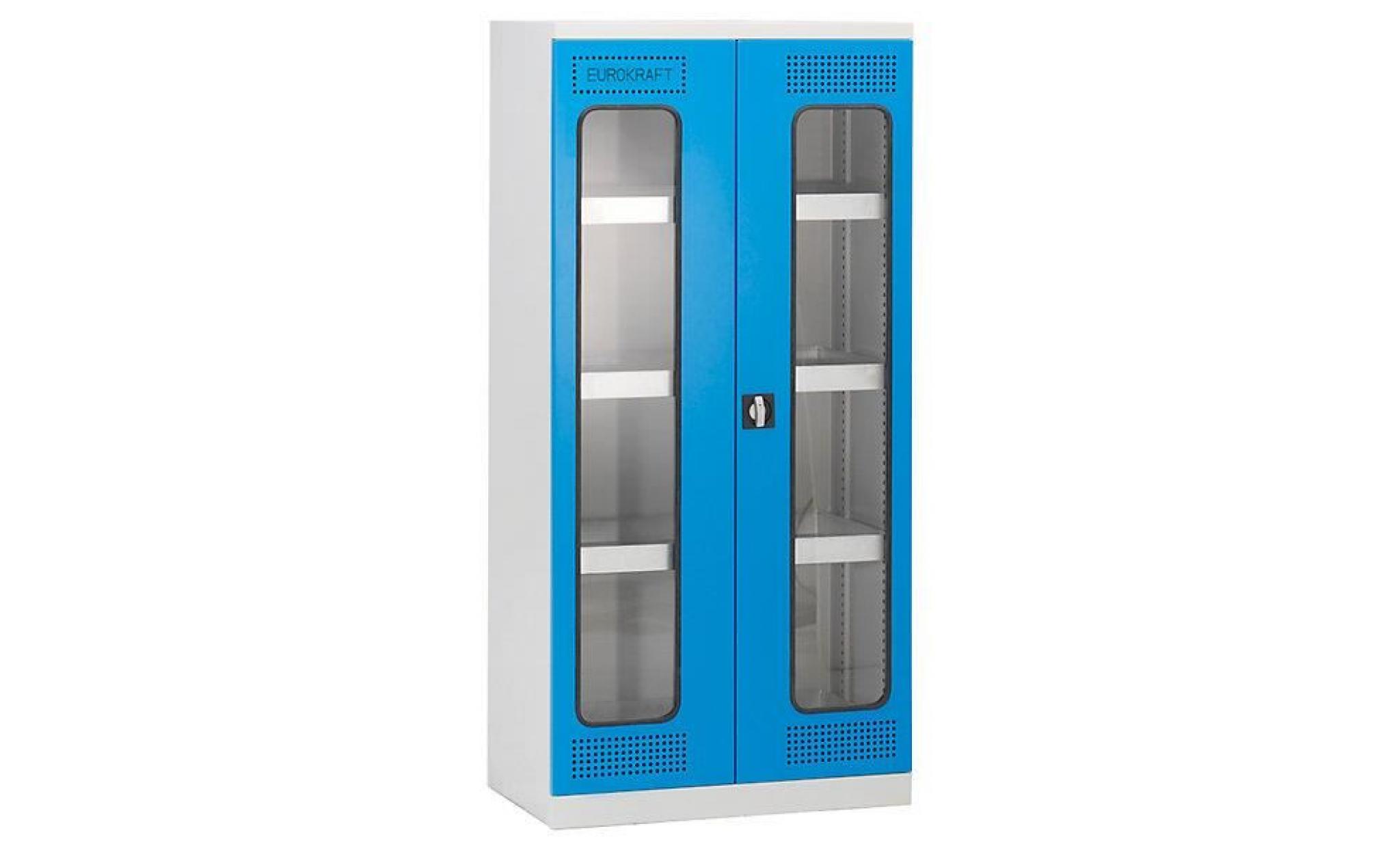 eurokraft armoire de sécurité   avec portes vitrées, 4 niveaux de stockage   largeur 950 mm   armoire armoire de protection armoire pas cher