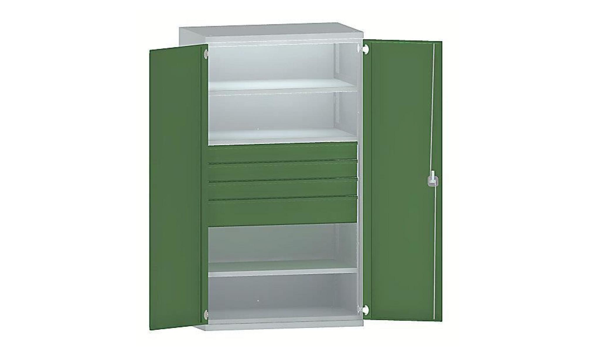 eurokraft armoire pour charges lourdes en acier   8 tablettes   gris clair / vert réséda   armoire armoire métallique armoire pour