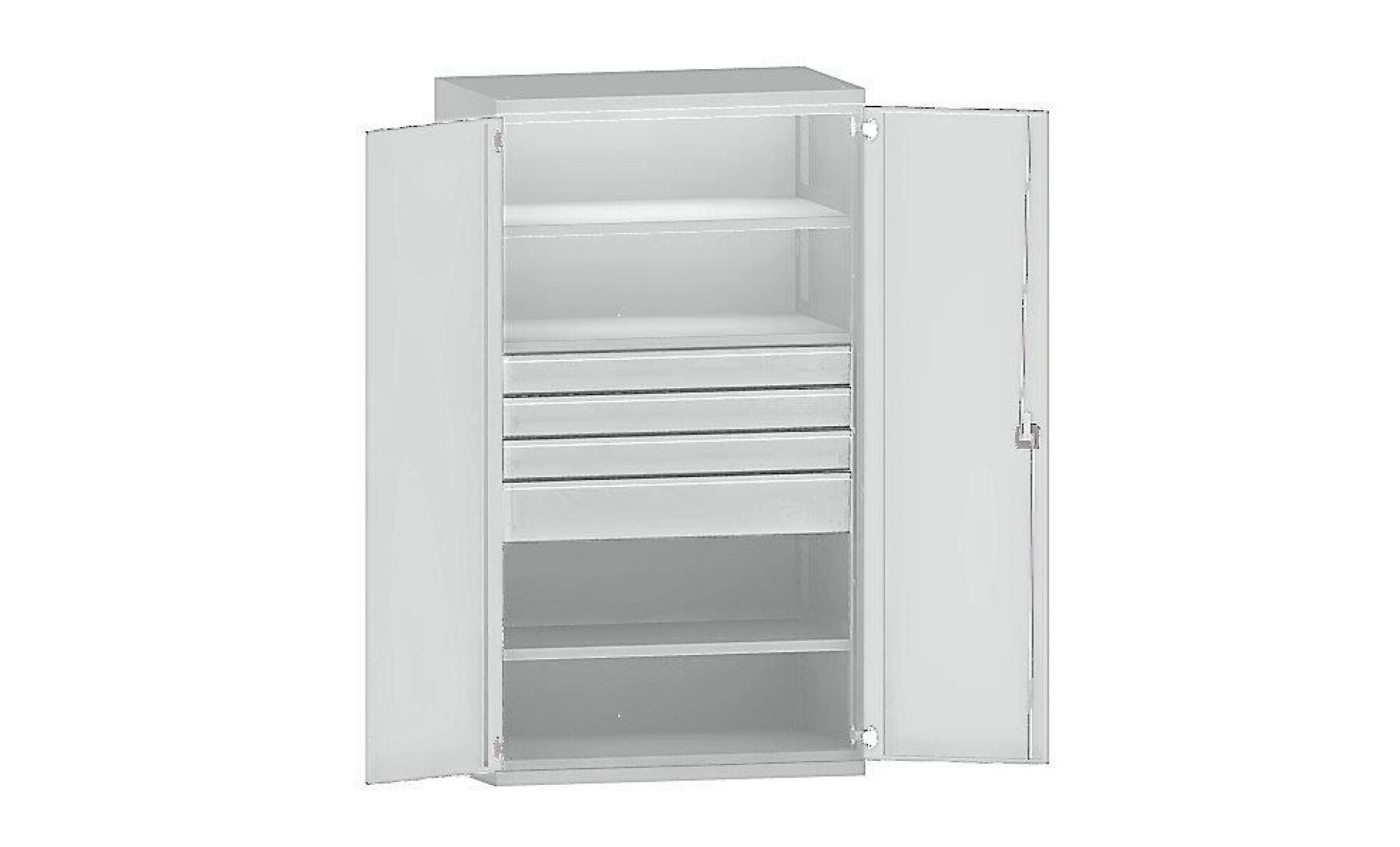 eurokraft armoire pour charges lourdes en acier   8 tablettes gris clair / bleu clair   armoire armoire métallique armoire pour pas cher