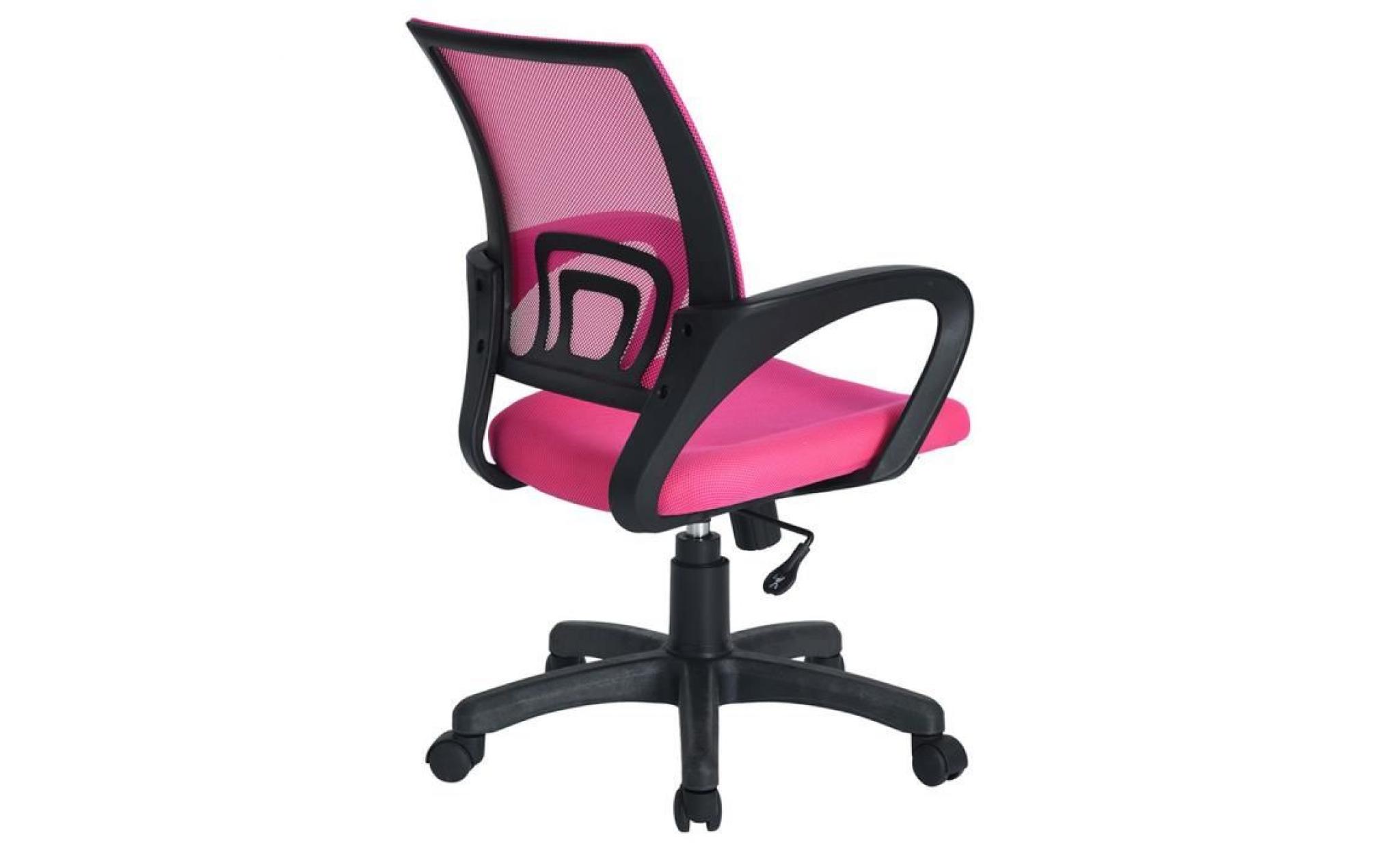 everly   fauteuil de bureau rose et noir pas cher