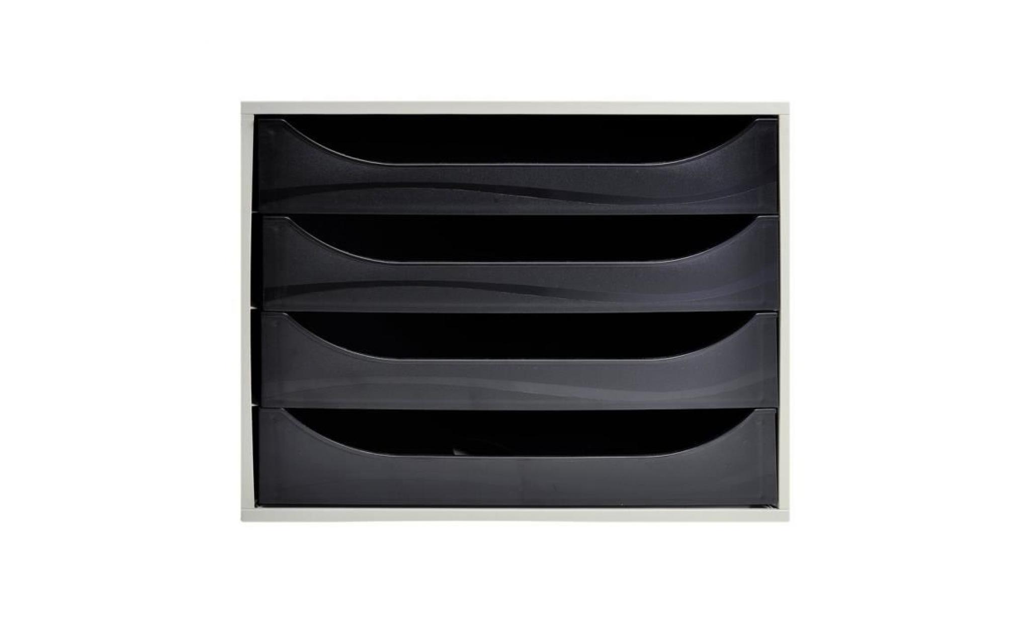 exacompta ecobox classic a4+ bloc de classement à tiroirs 4 tiroirs gris, violet transparent