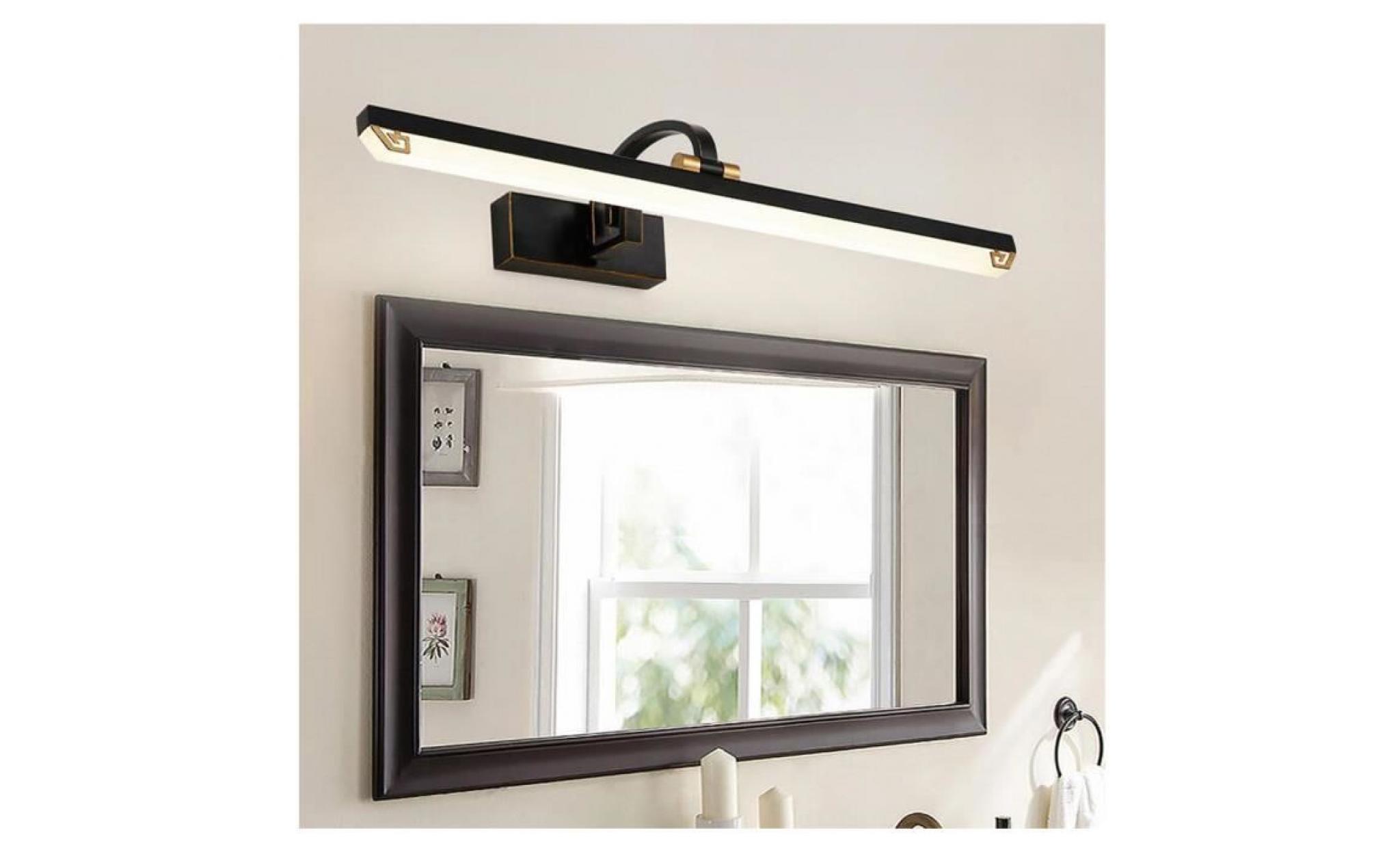 exbon 8w leds lampe applique éclairage noir  pour salle de bain miroir  lumière blanche