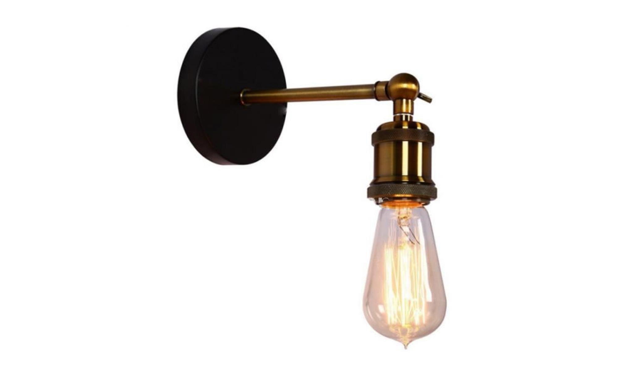 exbon rétro luminaire applique murale style industriel réglable finition de laiton Éclairage vintage edison lampe douille e27 pour p