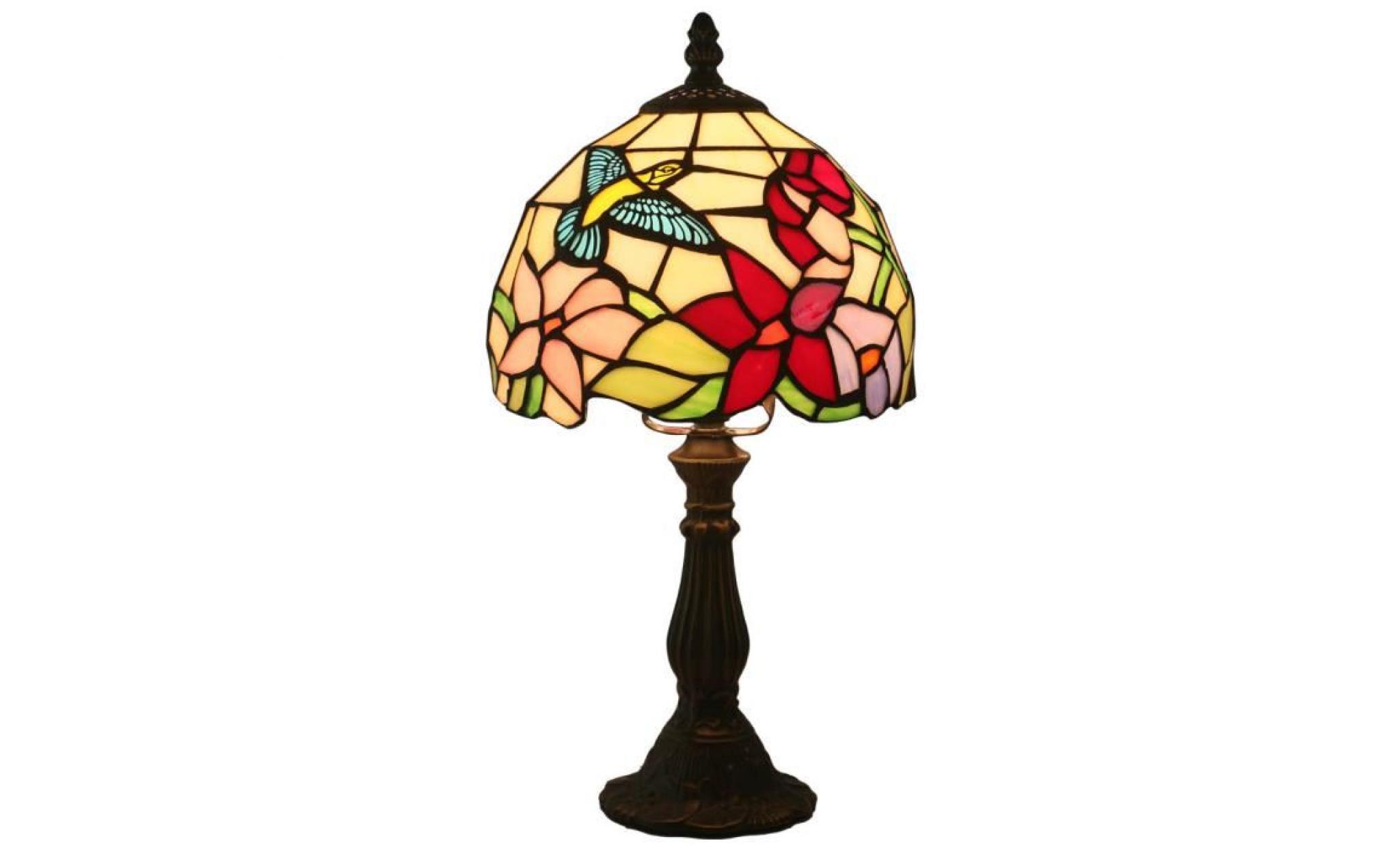 fabakira lampe de chevet lampe de table lumière réglable tiffany style vitrail lampe de table lampe de chevet 8 pouces