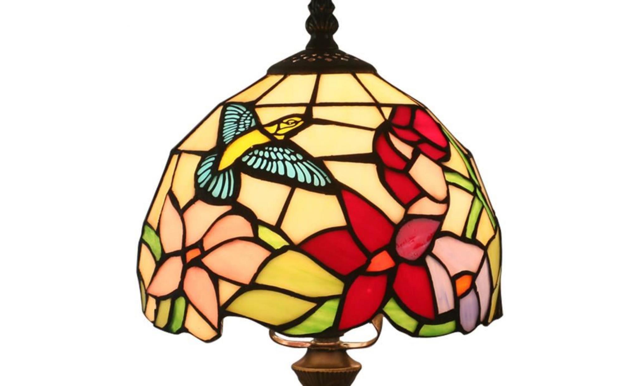 fabakira lampe de chevet lampe de table lumière réglable tiffany style vitrail lampe de table lampe de chevet 8 pouces pas cher
