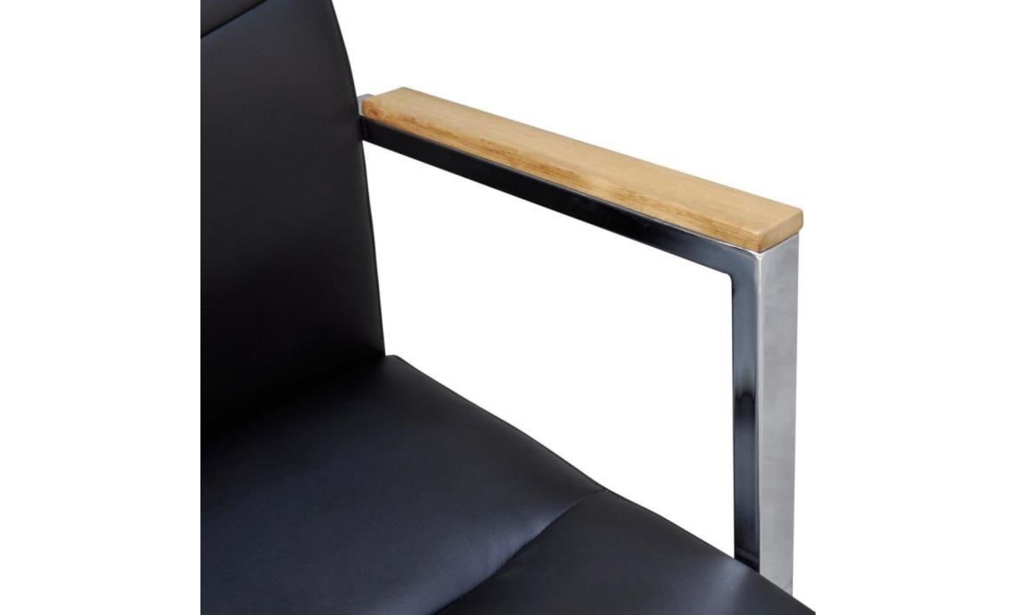 fauteui de bureau chaise de bureau en cuir artificiel réglable noir pas cher