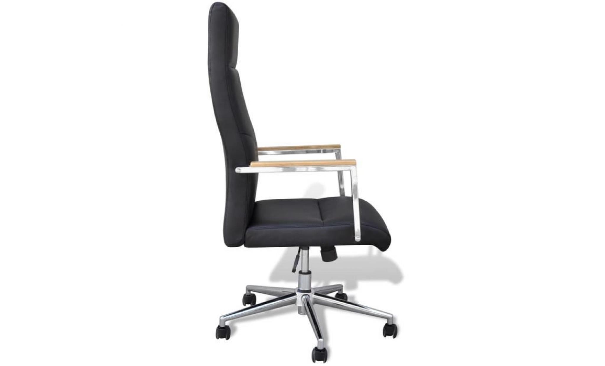 fauteui de bureau fauteuil gamer chaise de bureau en cuir artificiel réglable noir pas cher