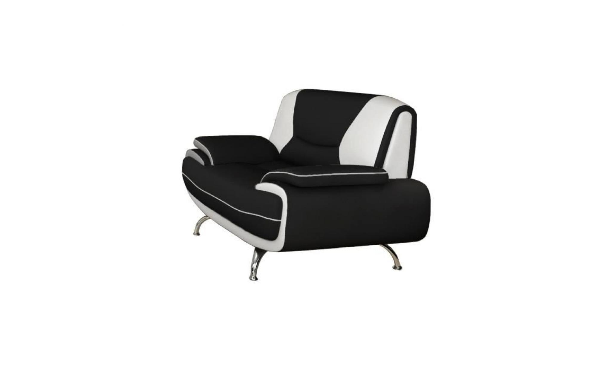 fauteuil 1 place design bregga noir blanc