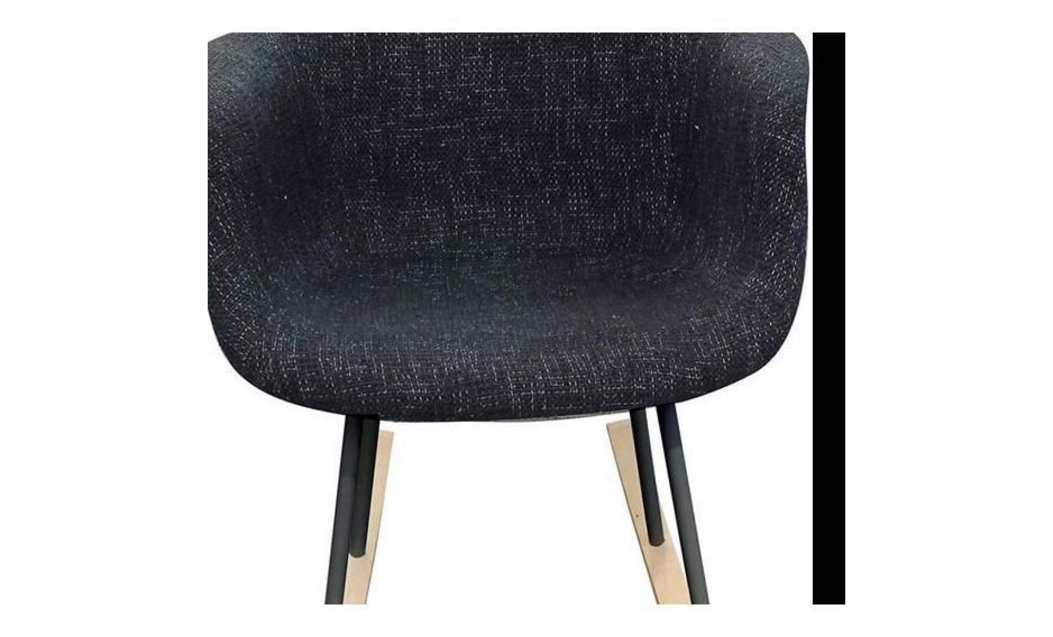 fauteuil à bascule assise en tissu   noir pas cher