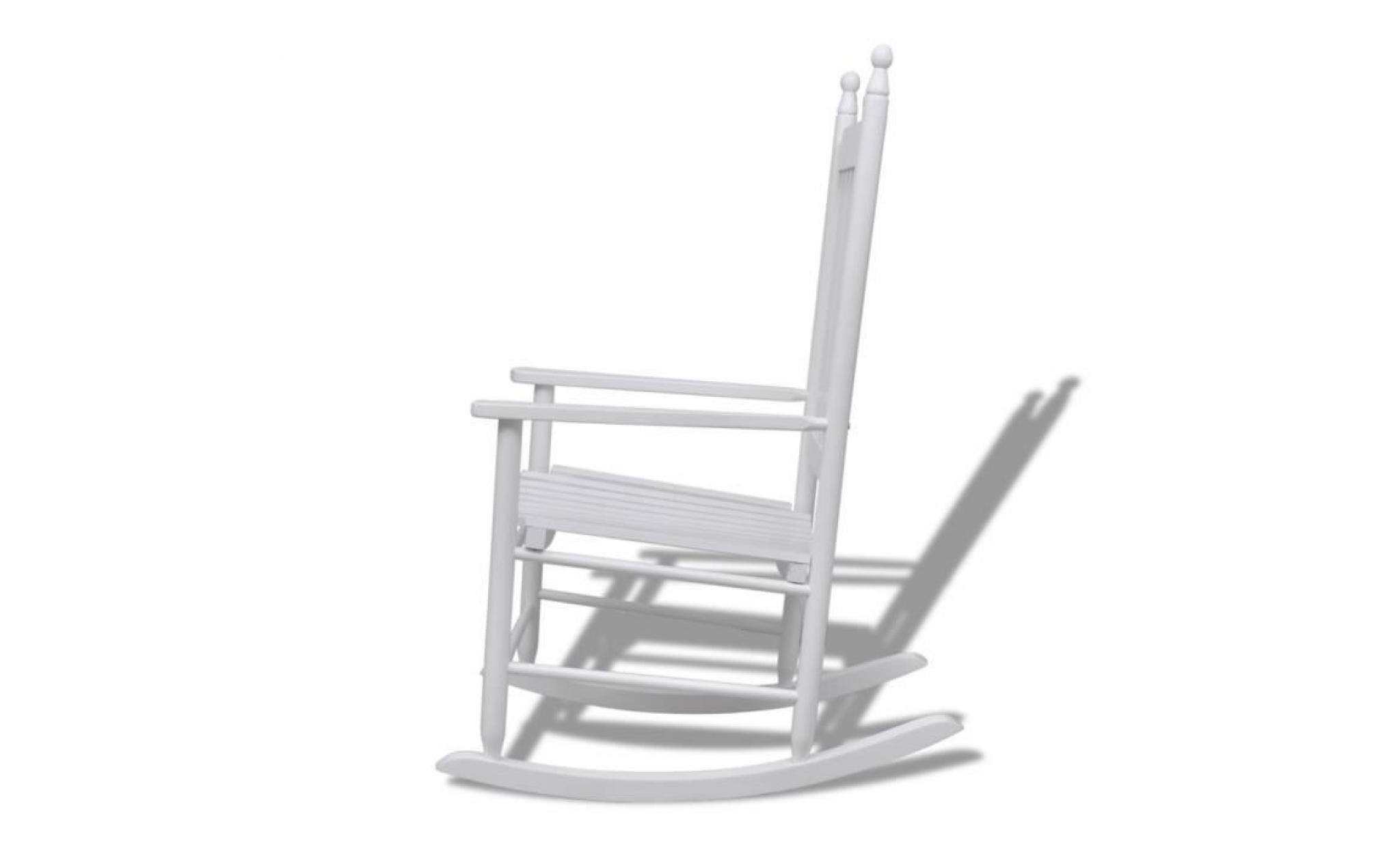 fauteuil à bascule, blanc bois chaise relaxation