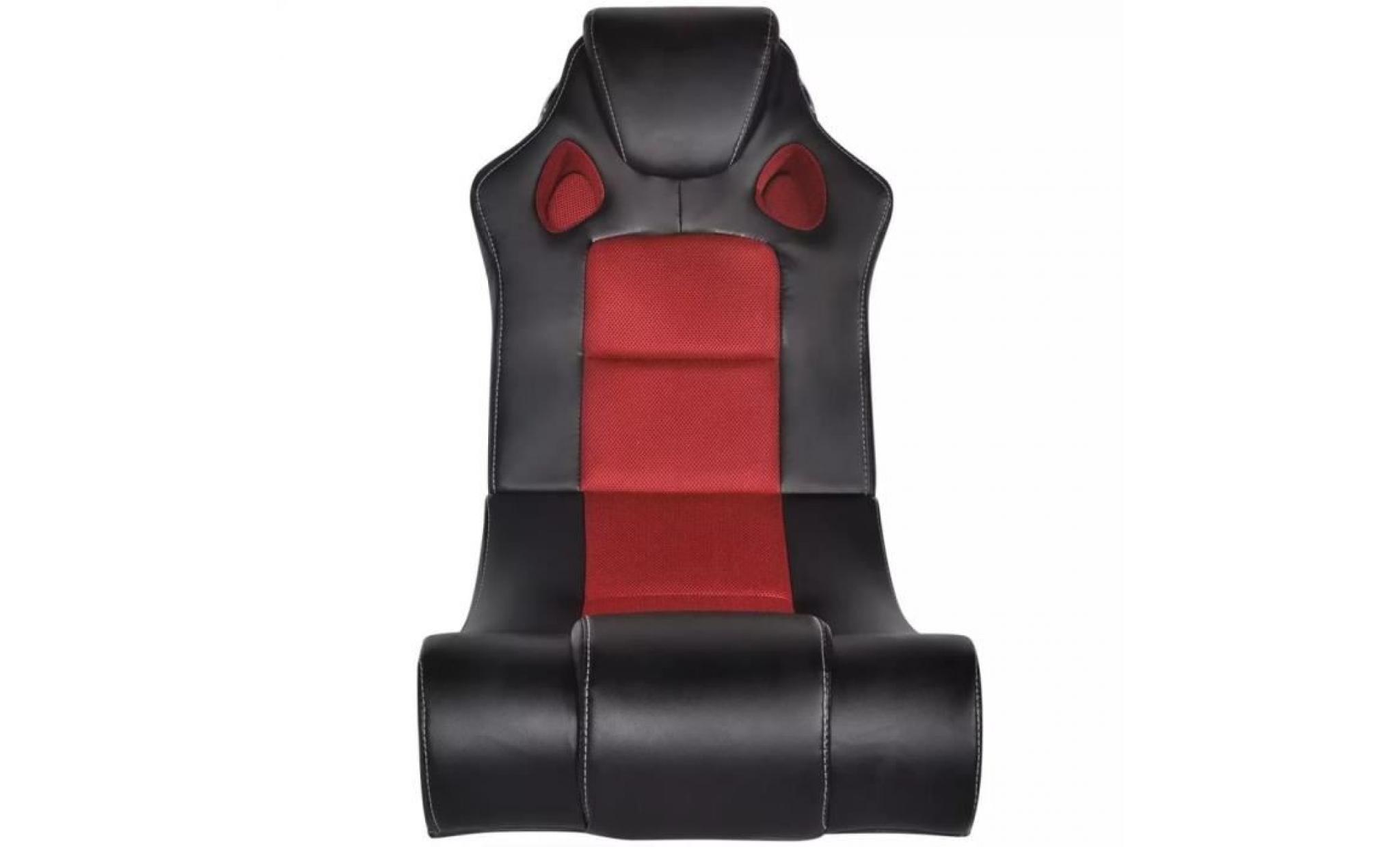 fauteuil à bascule enceinte en cuir synthétique noir rouge pas cher