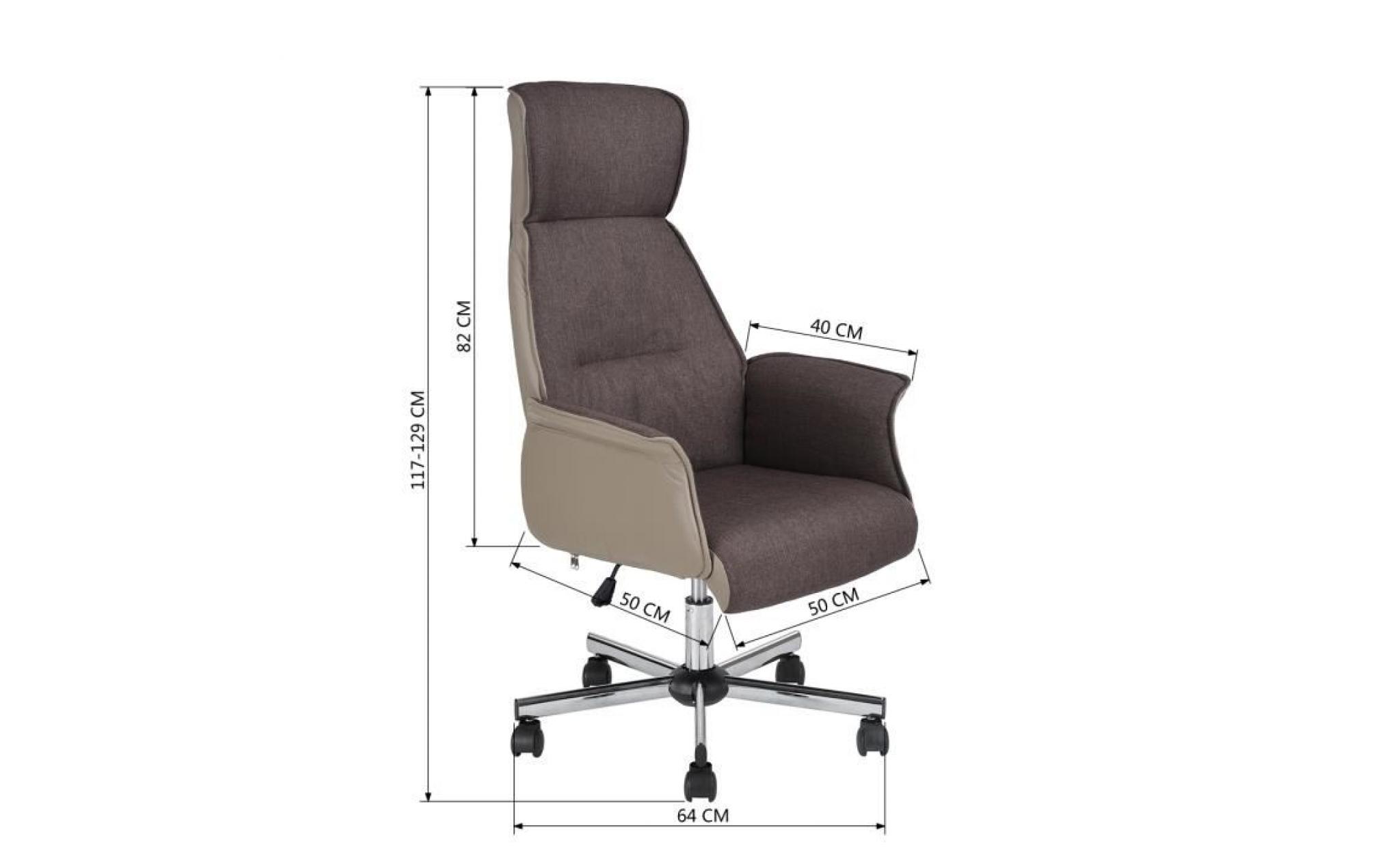fauteuil à roulettes fauteuil de bureau chaise de bureau ordinateur réglable en pu cuir tissu avec 5 roulettes pivotant durable pas cher