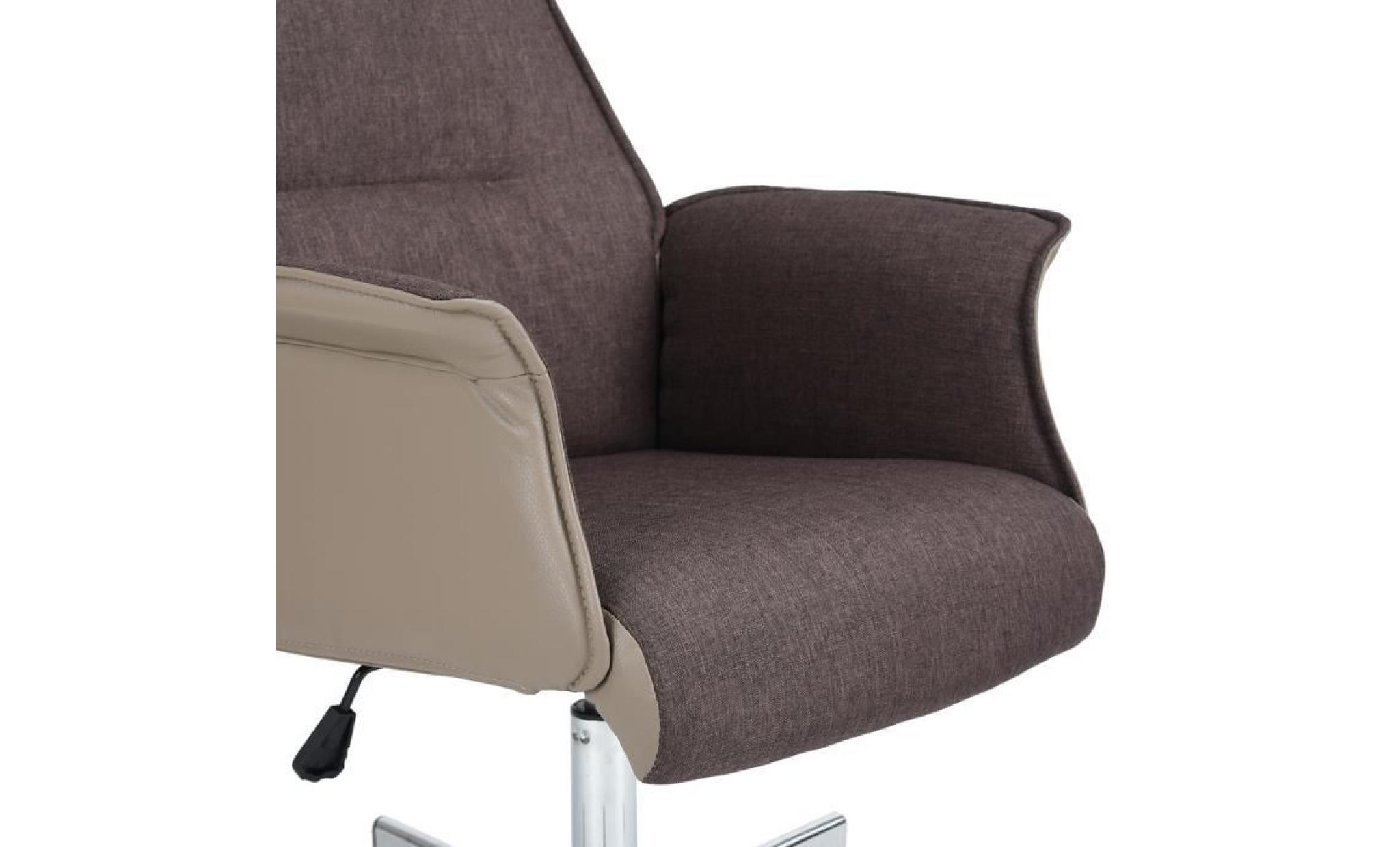 fauteuil à roulettes fauteuil de bureau chaise de bureau ordinateur réglable en pu cuir tissu avec 5 roulettes pivotant durable pas cher