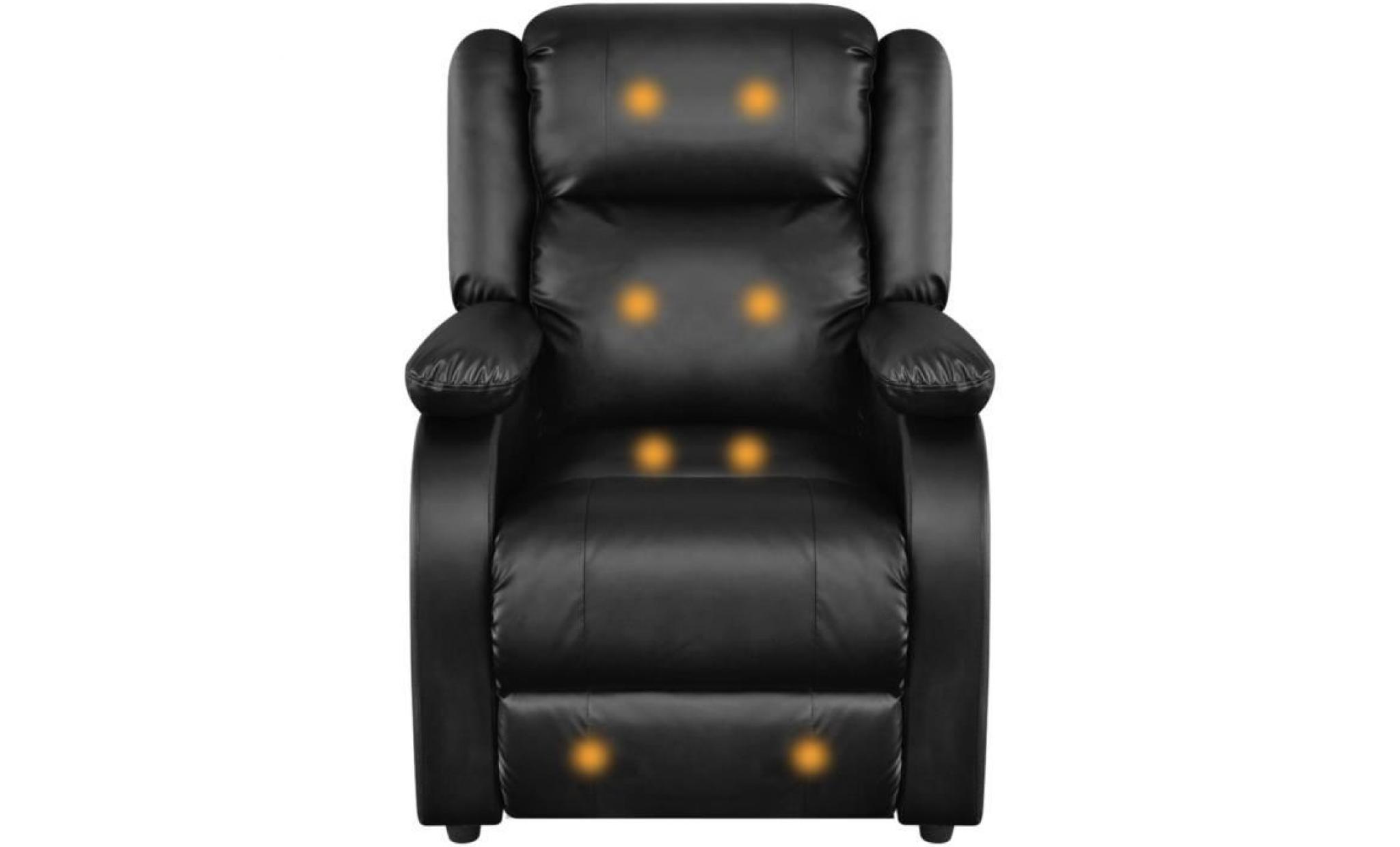 fauteuil avec 8 points de massage électrique pour massage relaxation en cuir artificiel rembourré blanc pas cher
