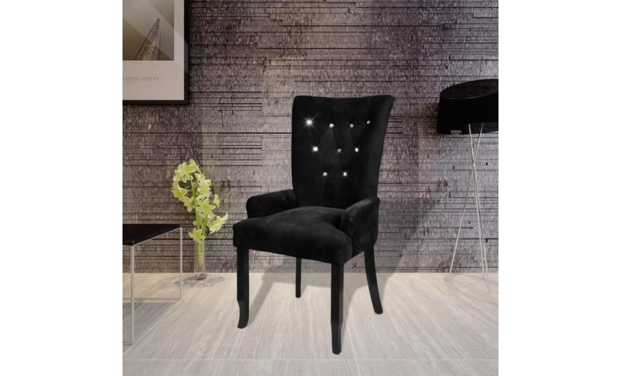 fauteuil avec cadre en bois velours noir