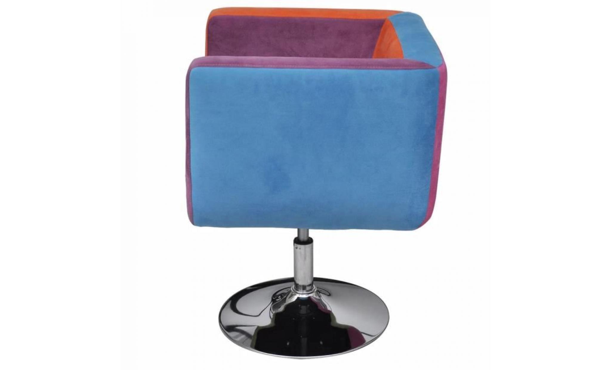 fauteuil avec design de patchwork cube tissu pas cher