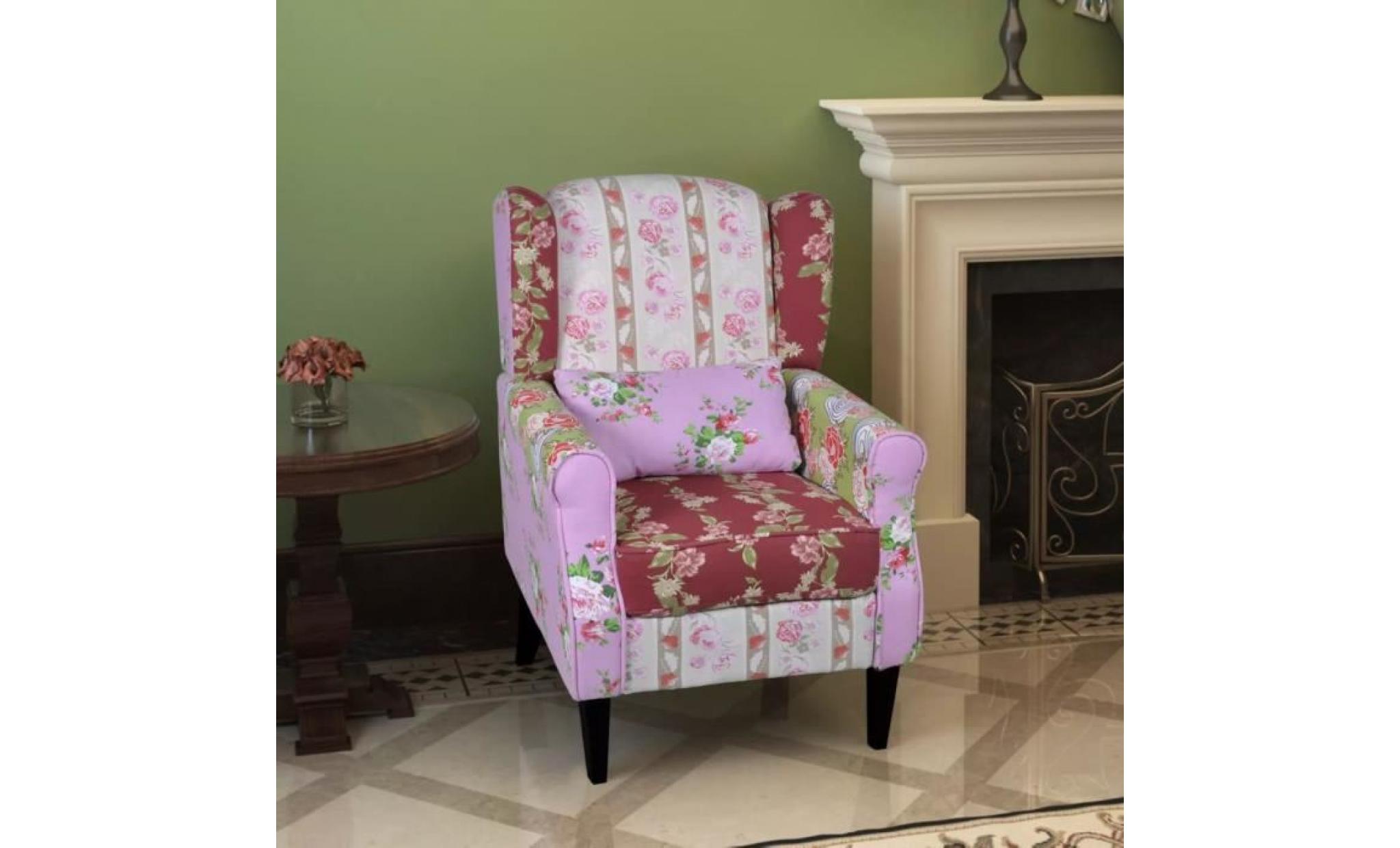 fauteuil avec design de patchwork tissu