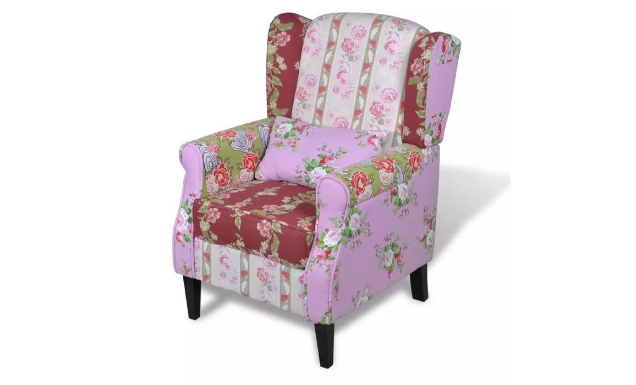 fauteuil avec design de patchwork tissu pas cher