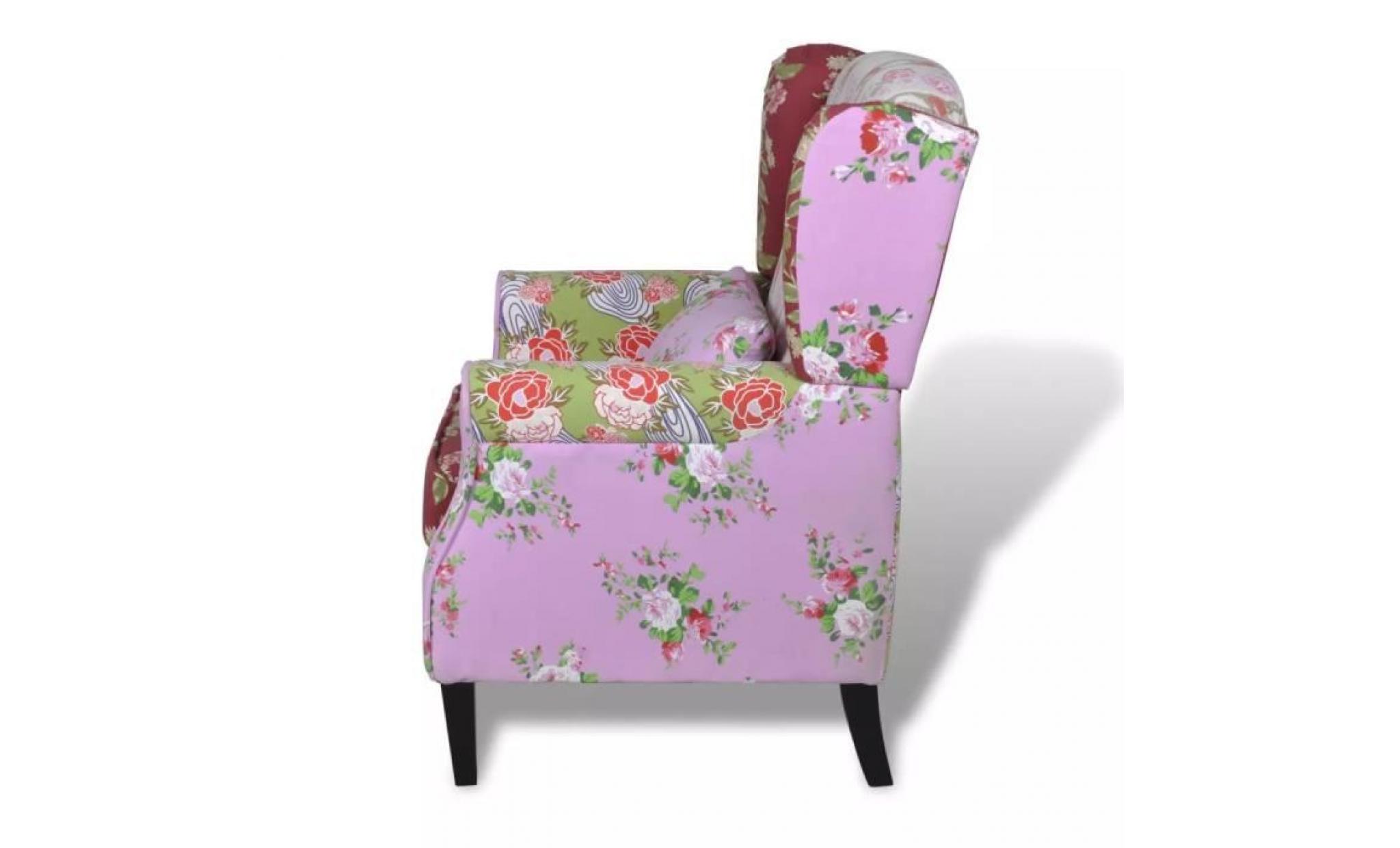 fauteuil avec design de patchwork tissu pas cher