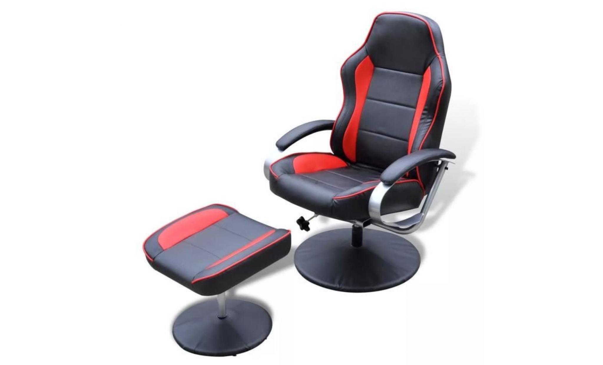 fauteuil avec repose pied réglable cuir synthétique noir fauteuil de jardin fauteuil relaxation fauteuil scandinave