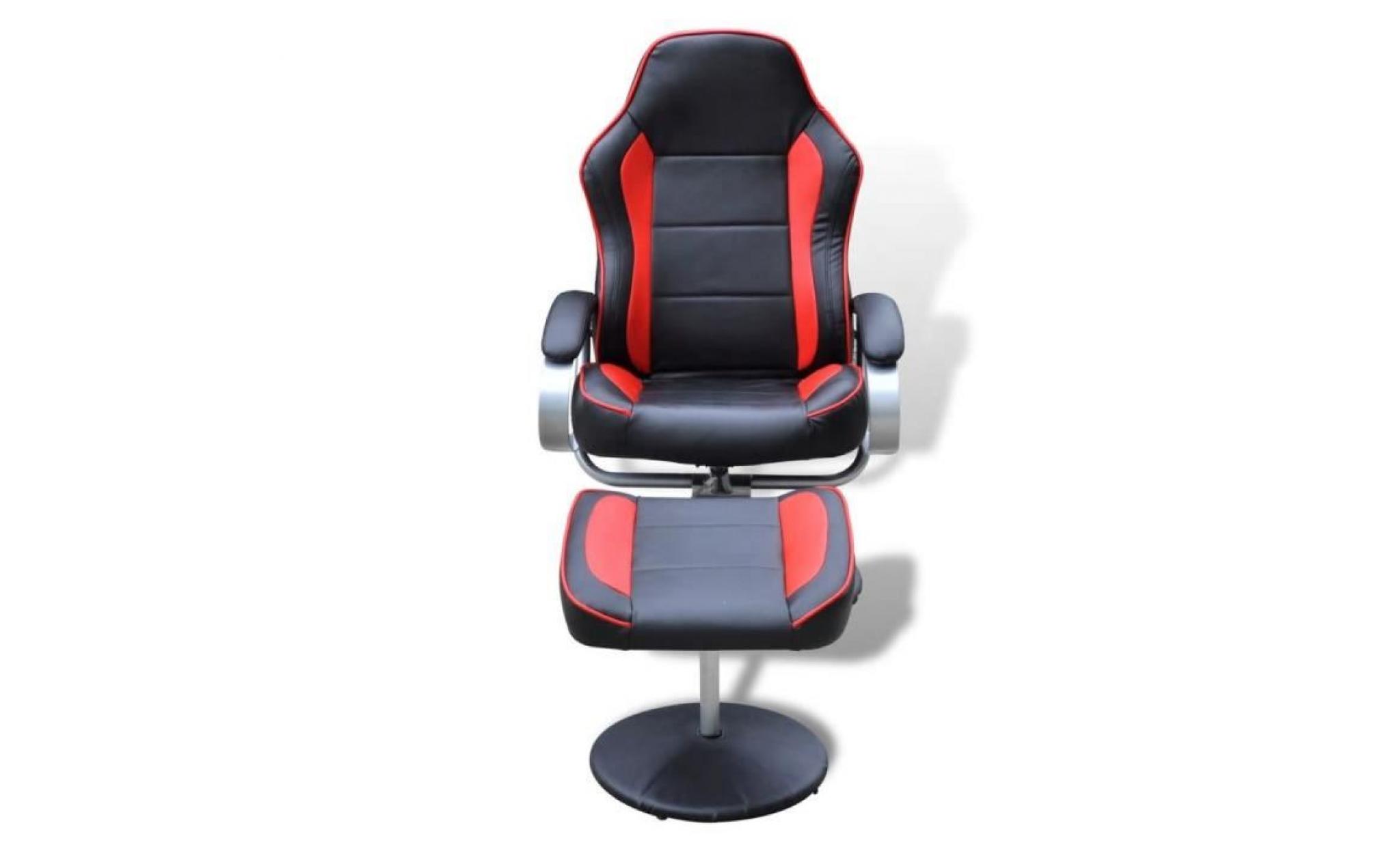 fauteuil avec repose pied réglable cuir synthétique noir fauteuil de jardin fauteuil relaxation fauteuil scandinave pas cher
