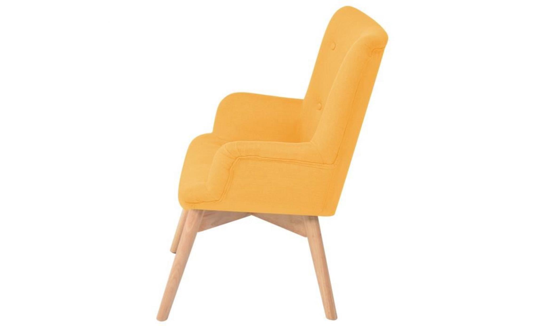 fauteuil avec repose pied tissu jaune pas cher