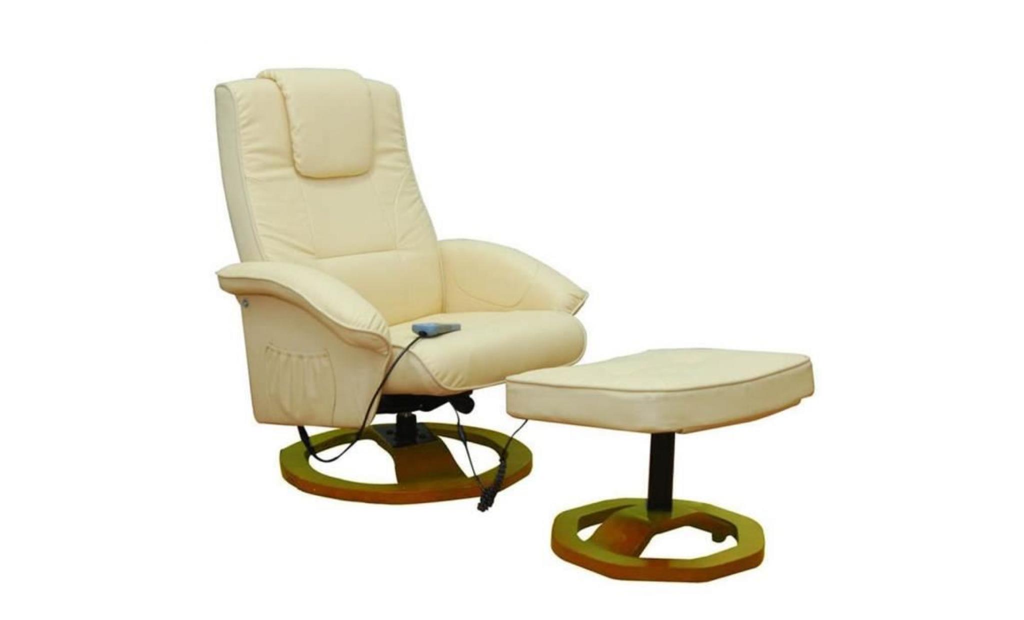 fauteuil beige massant avec repose pieds fauteuil de massage fauteuil de soins relaxant41 x 41 x 37 cm