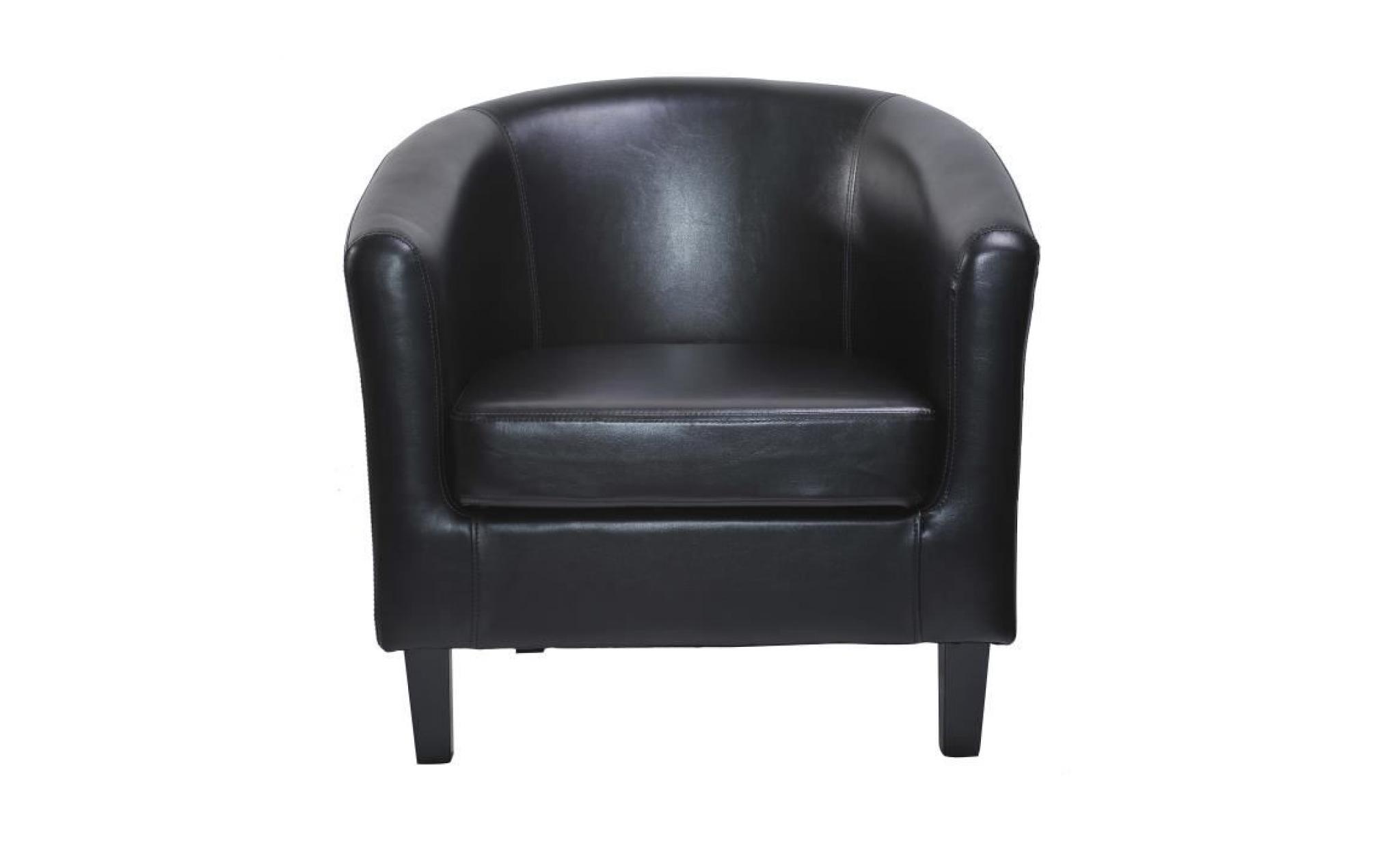 fauteuil cabriolet en simili cuir couleur noire pour le salon / les cafés
