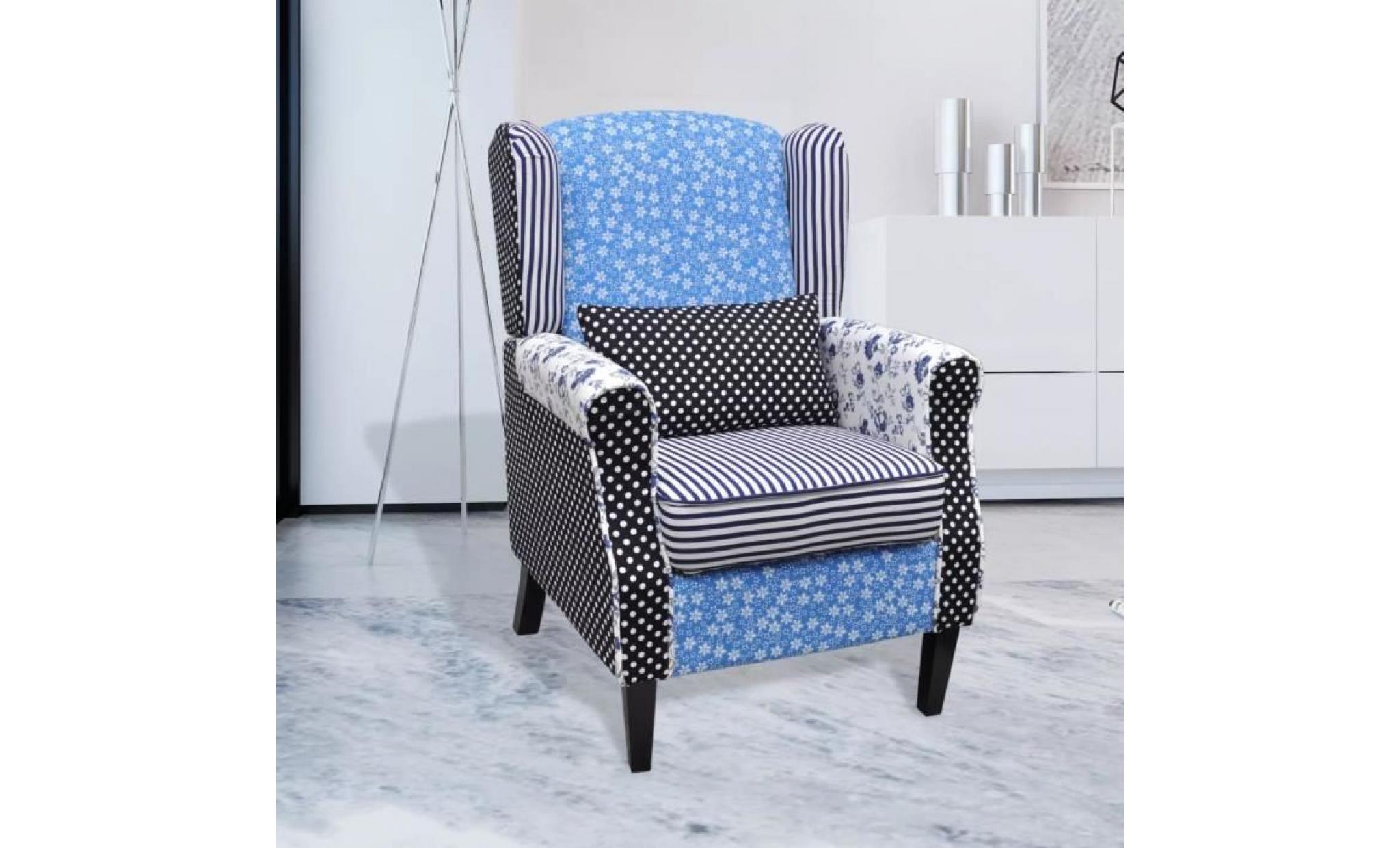 fauteuil chaise avec design de patchwork tissu